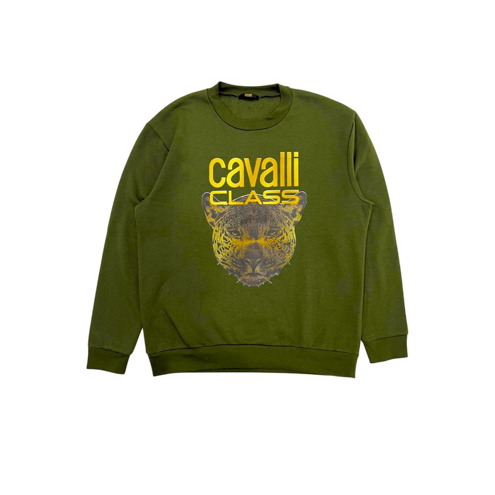 Зелен полиестерен пуловер Cavalli Class