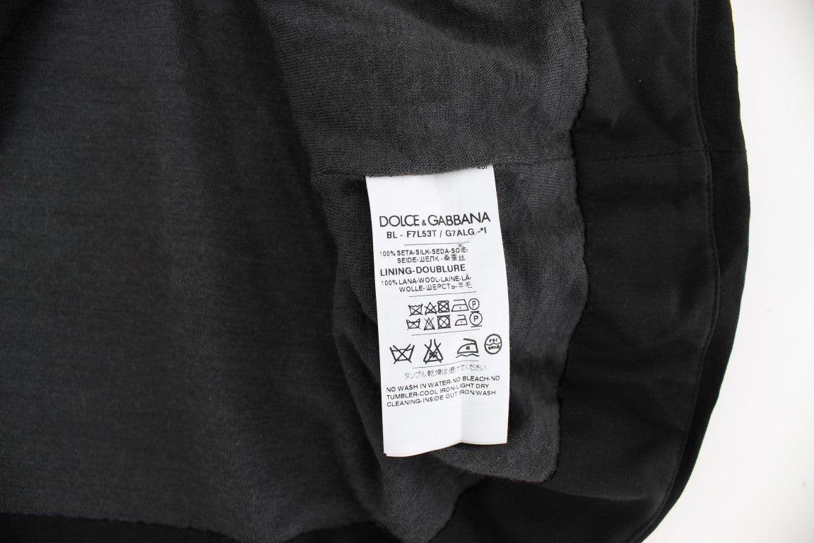 Елегантна копринена блуза със средновековен принт Dolce &amp; Gabbana