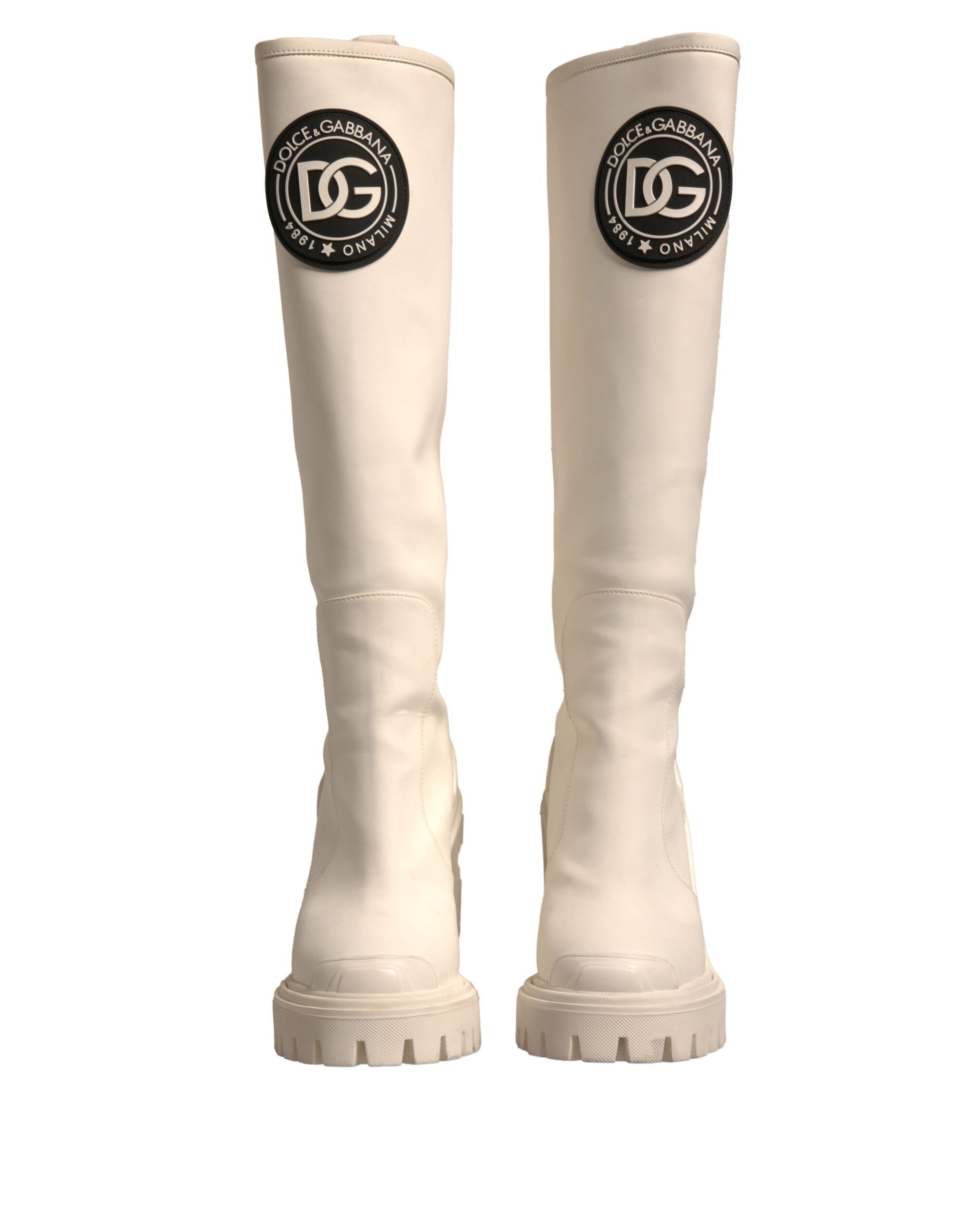 Обувки Dolce &amp; Gabbana White DG Hi Trekking Plateau Biker Boots