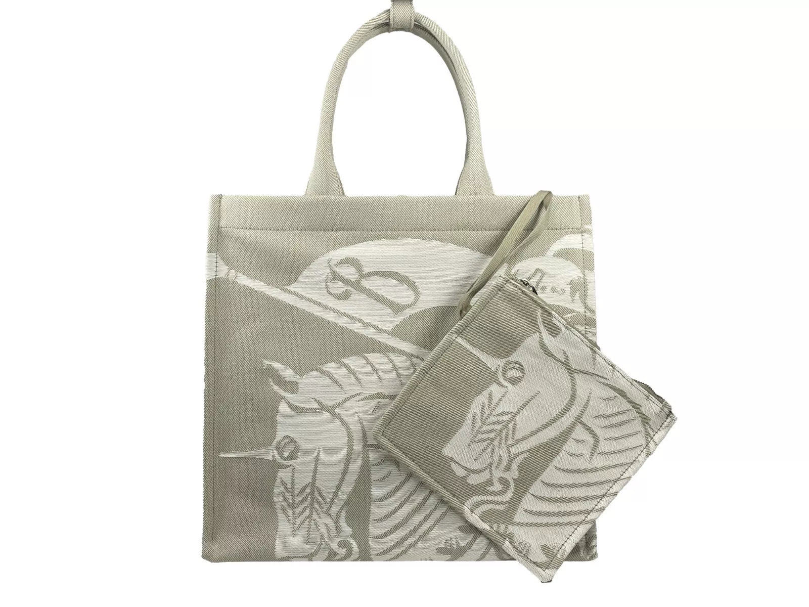 Платнена чанта Burberry EKD с чанта за монети, бежова