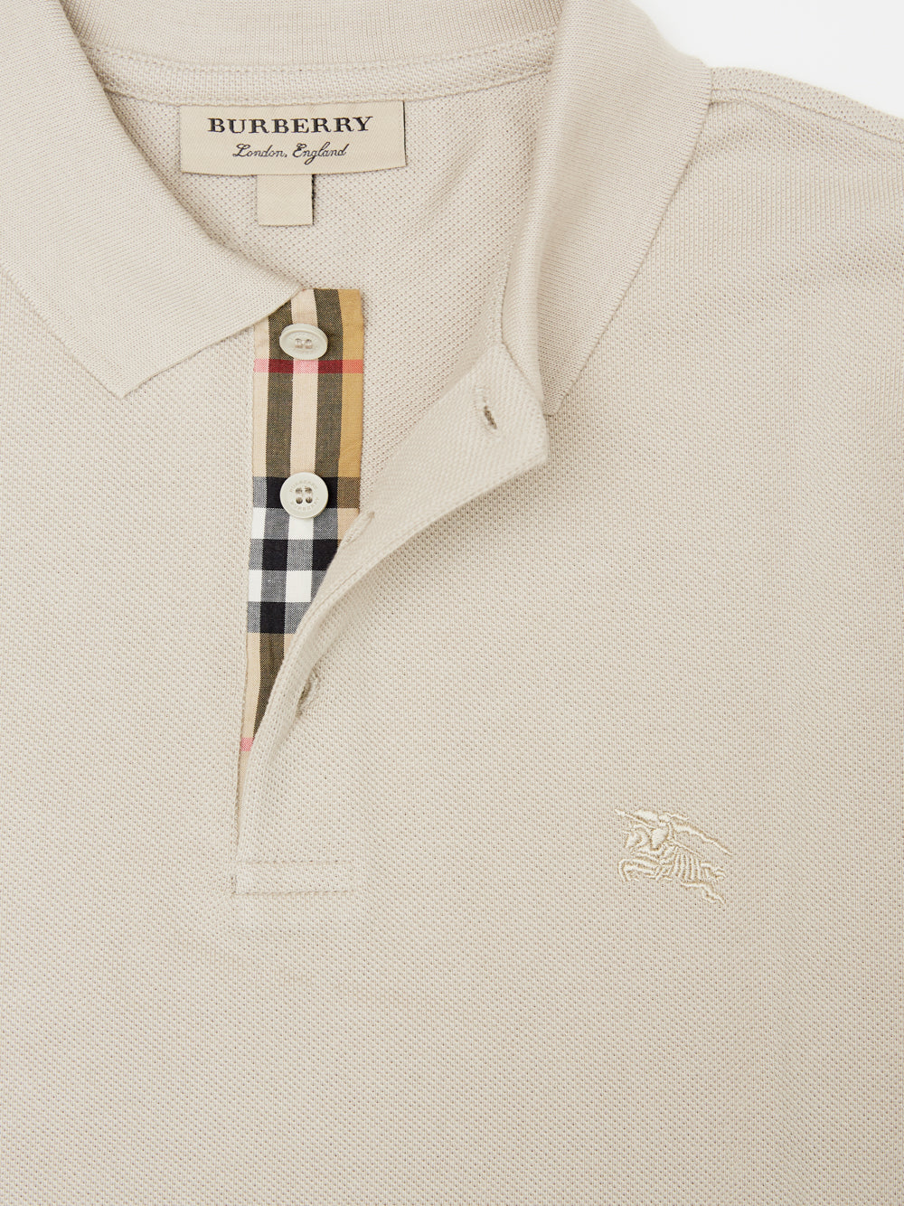 Памучна поло риза Burberry Pale Stone с яка