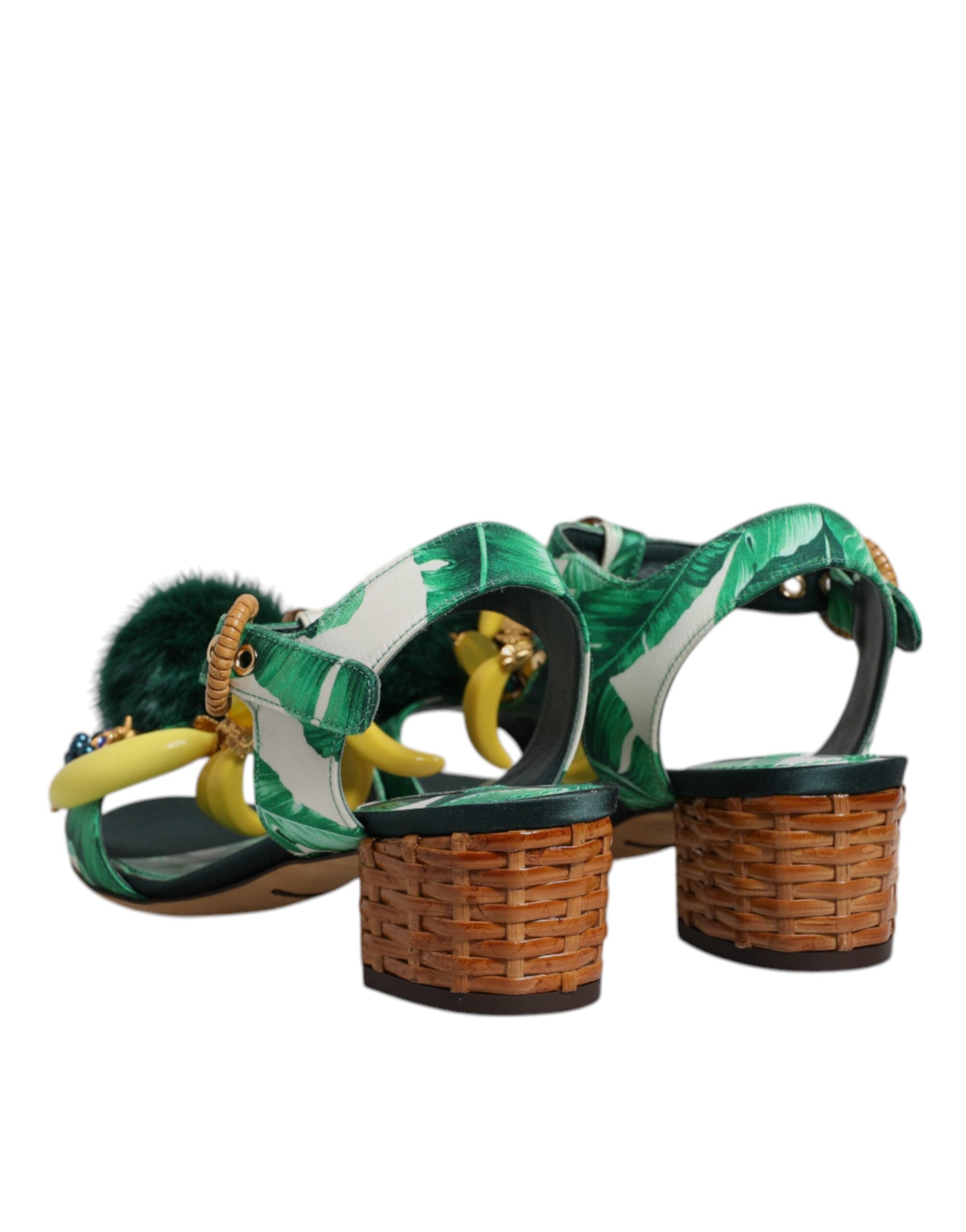 Сандали Dolce &amp; Gabbana, украсени със зелена кристална кожа