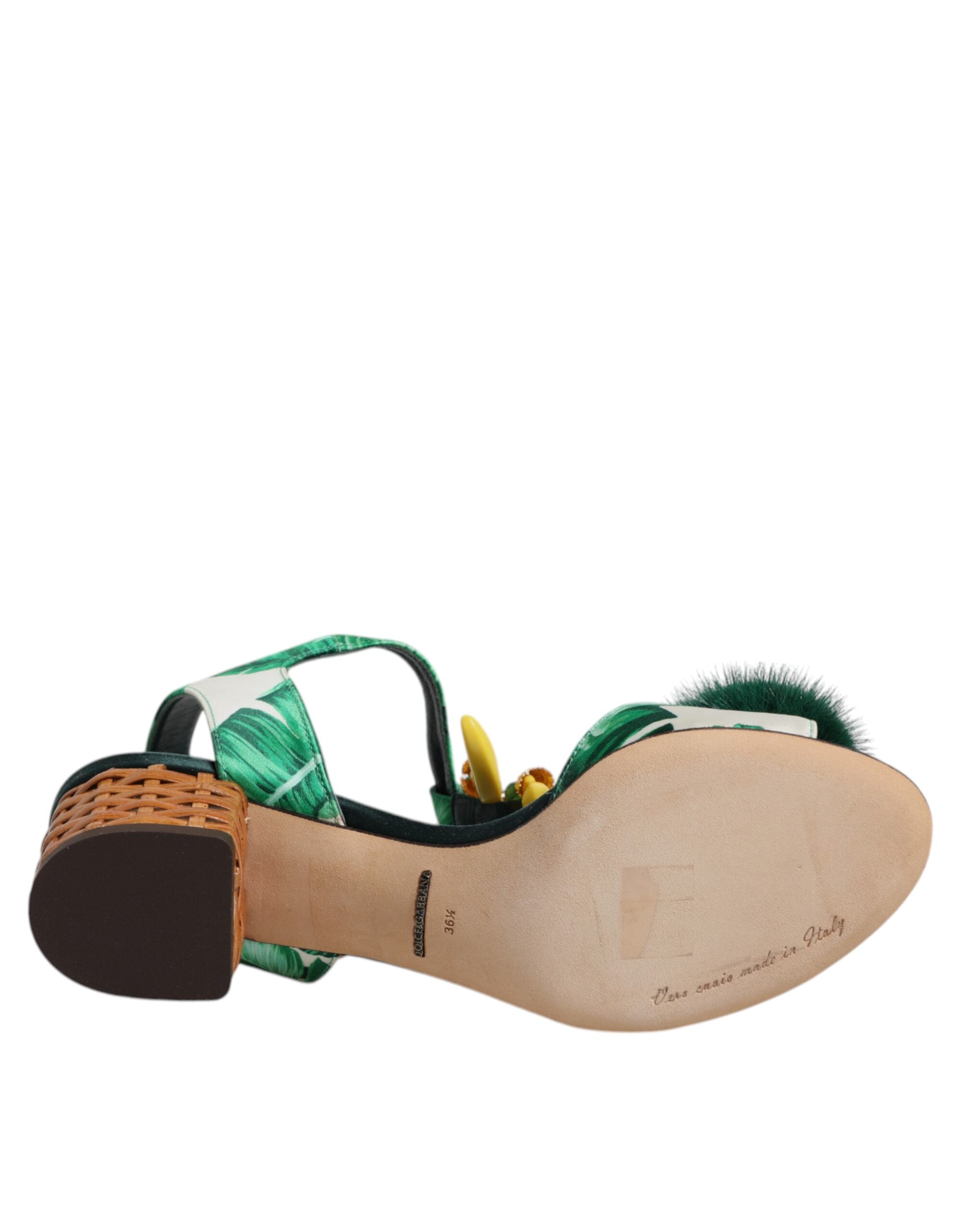 Сандали Dolce &amp; Gabbana, украсени със зелена кристална кожа