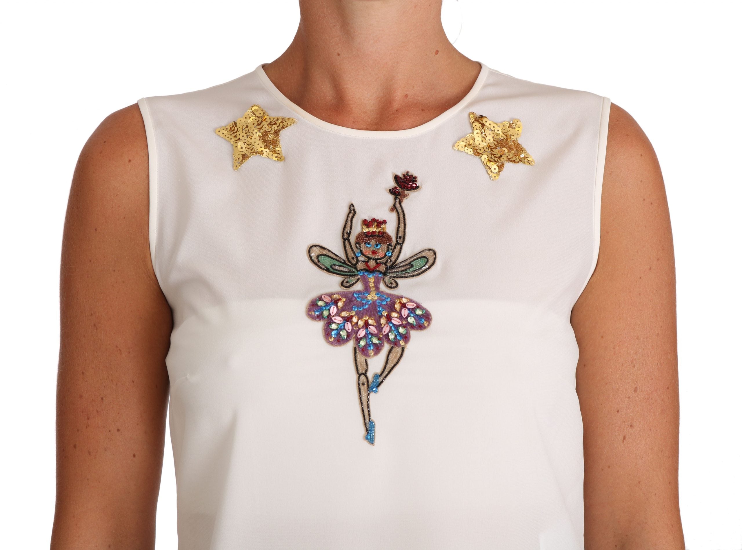 Копринена блуза Dolce &amp; Gabbana Enchanted, украсена с кристали