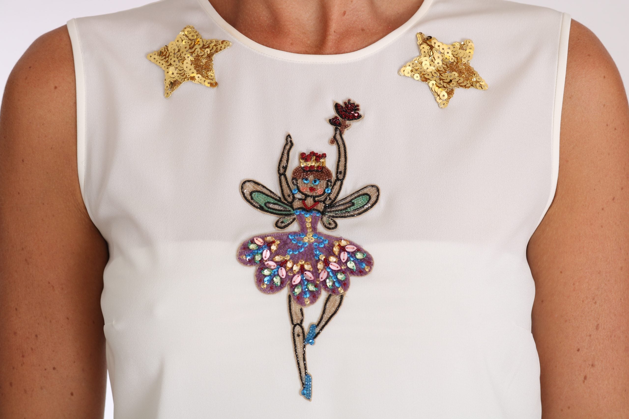 Копринена блуза Dolce &amp; Gabbana Enchanted, украсена с кристали