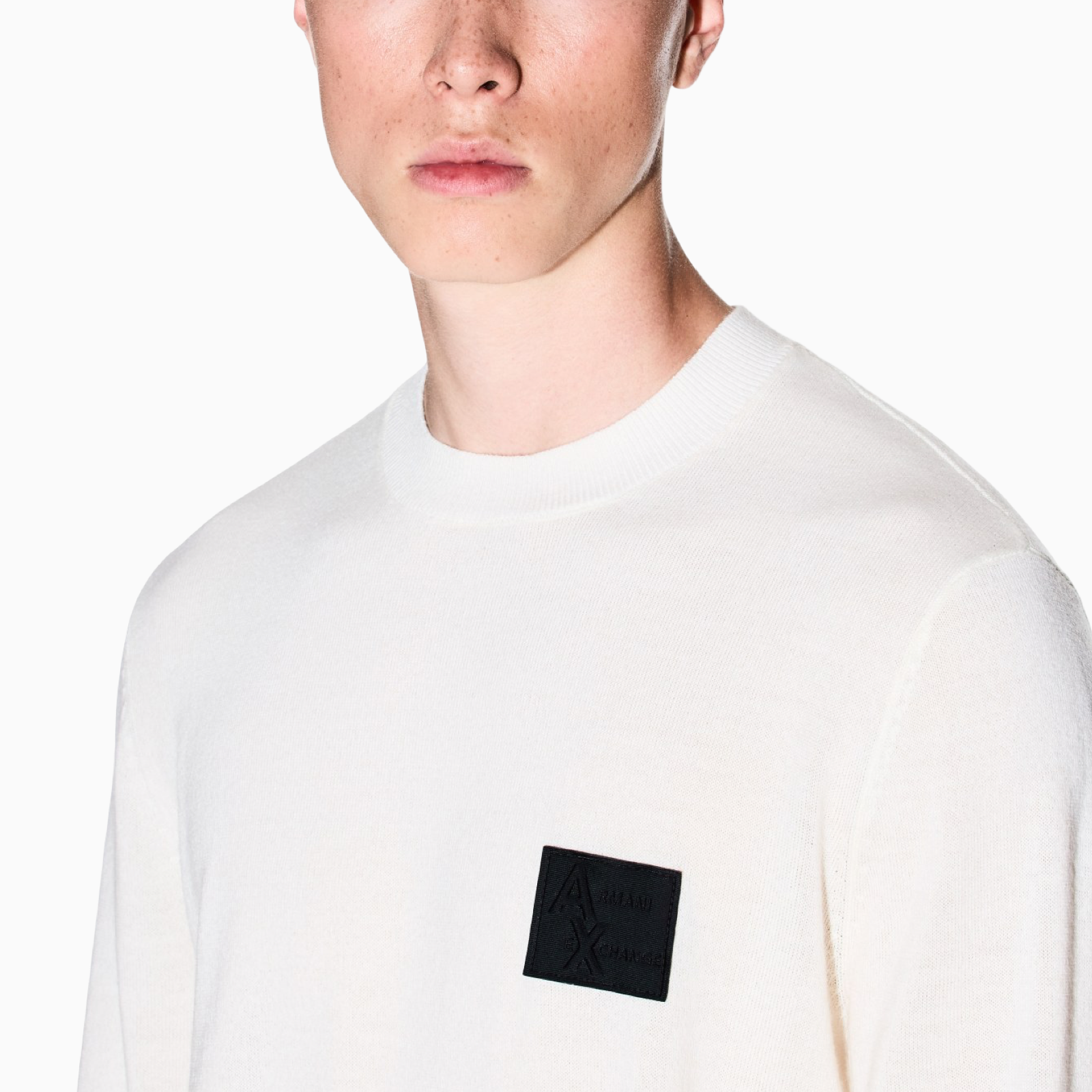 Мъжки бял пуловер Armani Exchange Men Sweater XM001329 AF11982 U0009 Close-Up