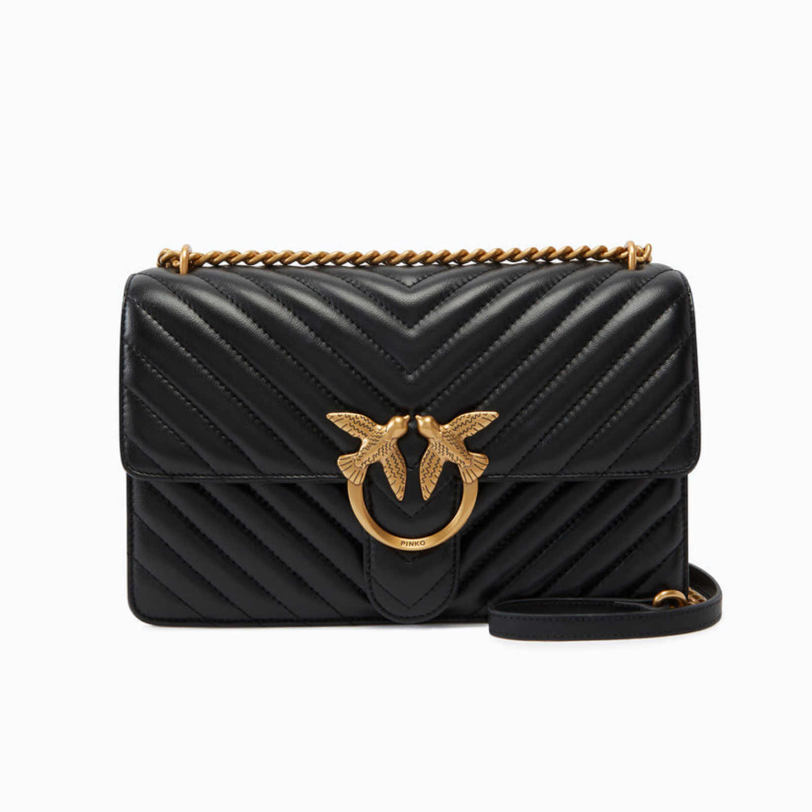 Дамска чанта Pinko Love One Chevron 100941 A0GK Z99Q Shoulder Bag Front View