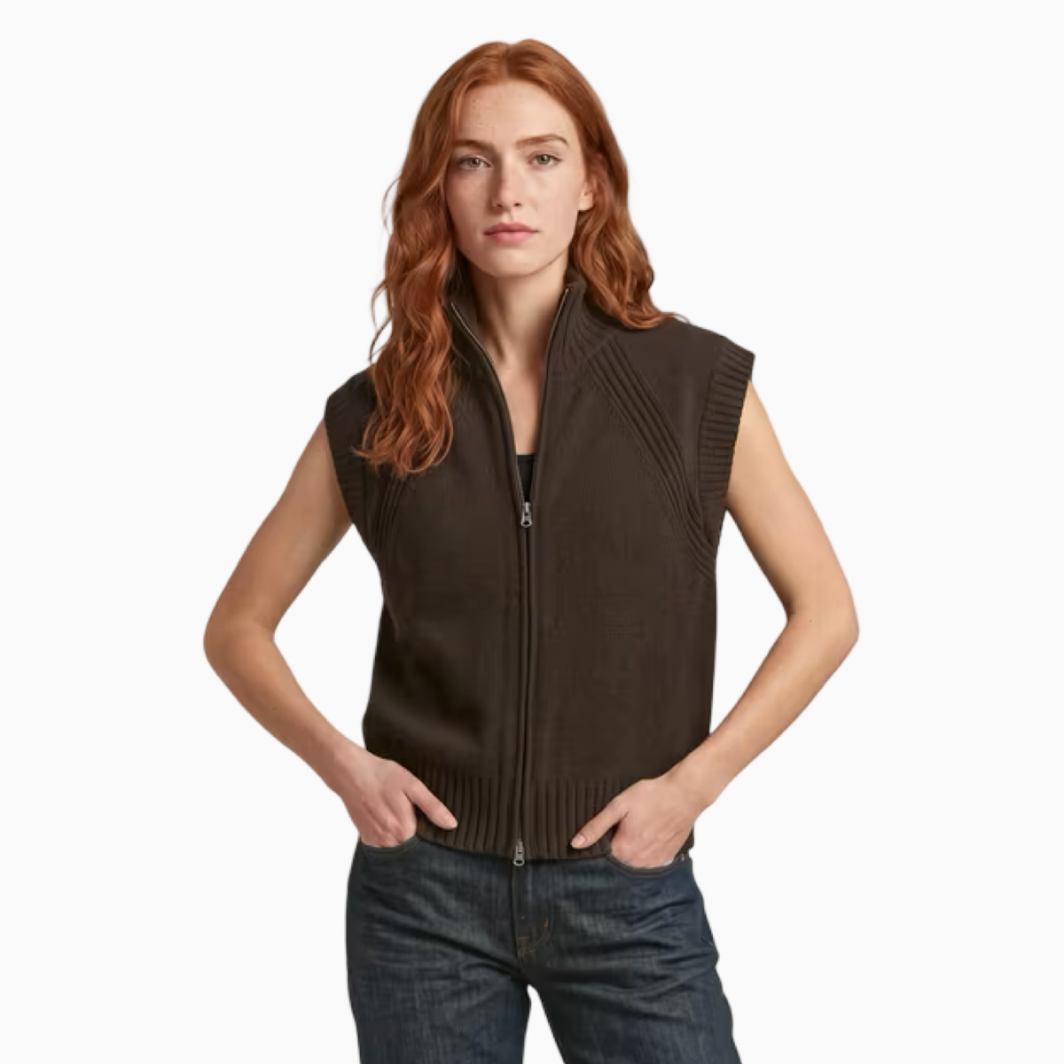 Дамски елек G-Star Women Knit Gilet D30195-D770-D311 Front View