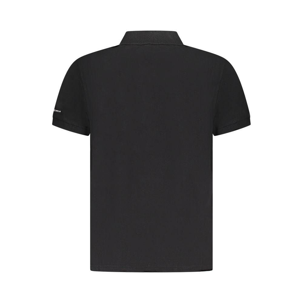 Мъжка поло тениска в черно Men’s polo shirt Trussardi Beachwear TRU25MPL01 Black Back view