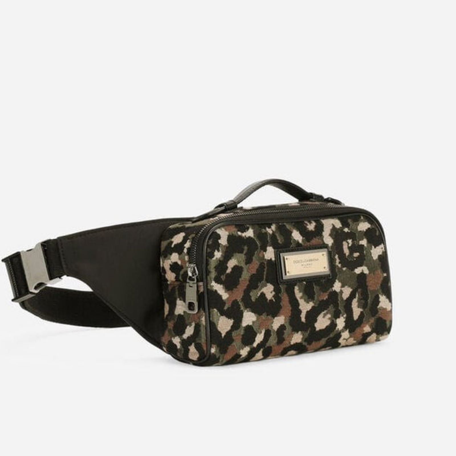 Dolce & Gabbana Camouflage Jacquard DG Logo Waist Bag BM2036 AQ755 8B015 Side View