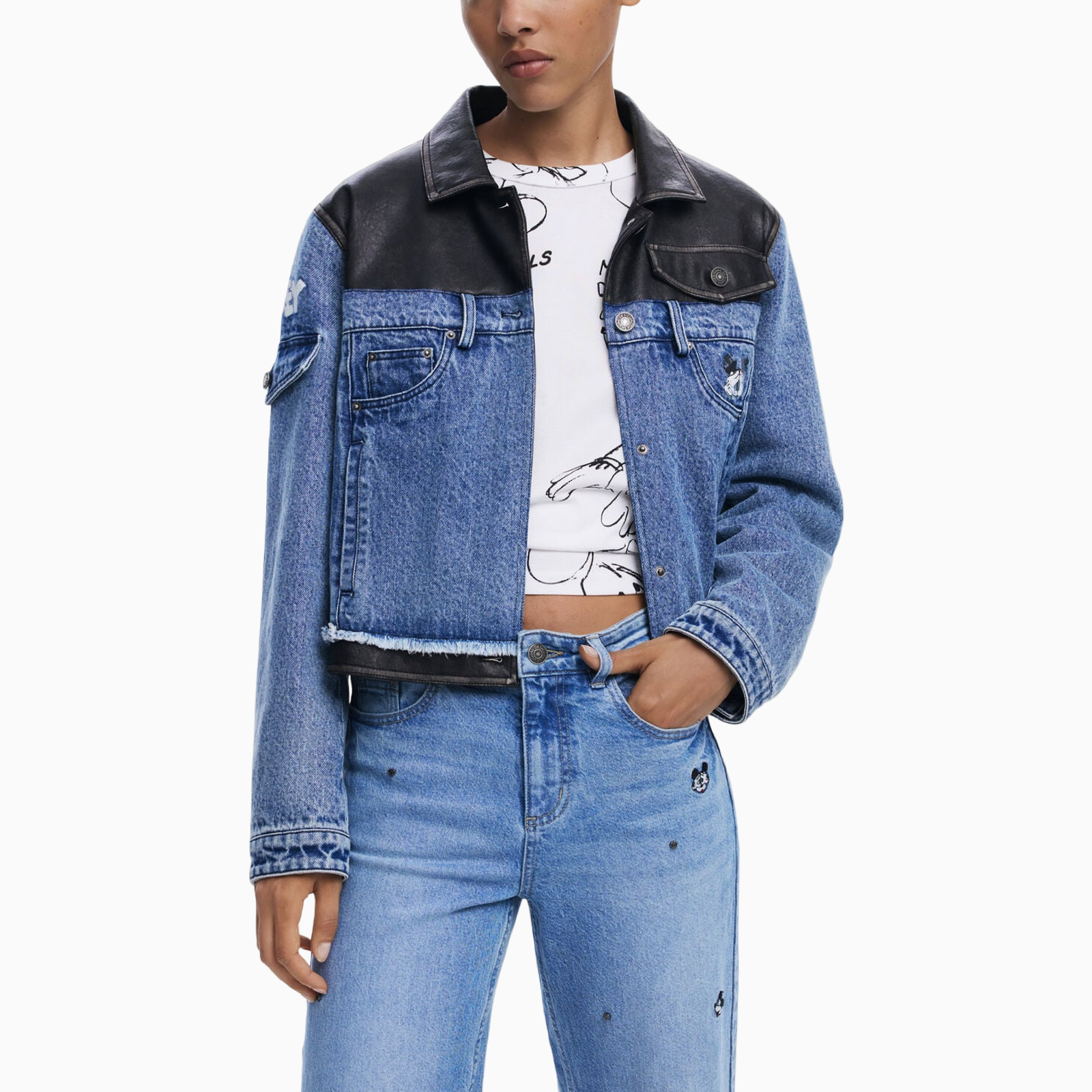 Дамски дънки Desigual Mickey Women Jeans 25WWDD17 5053 Front View