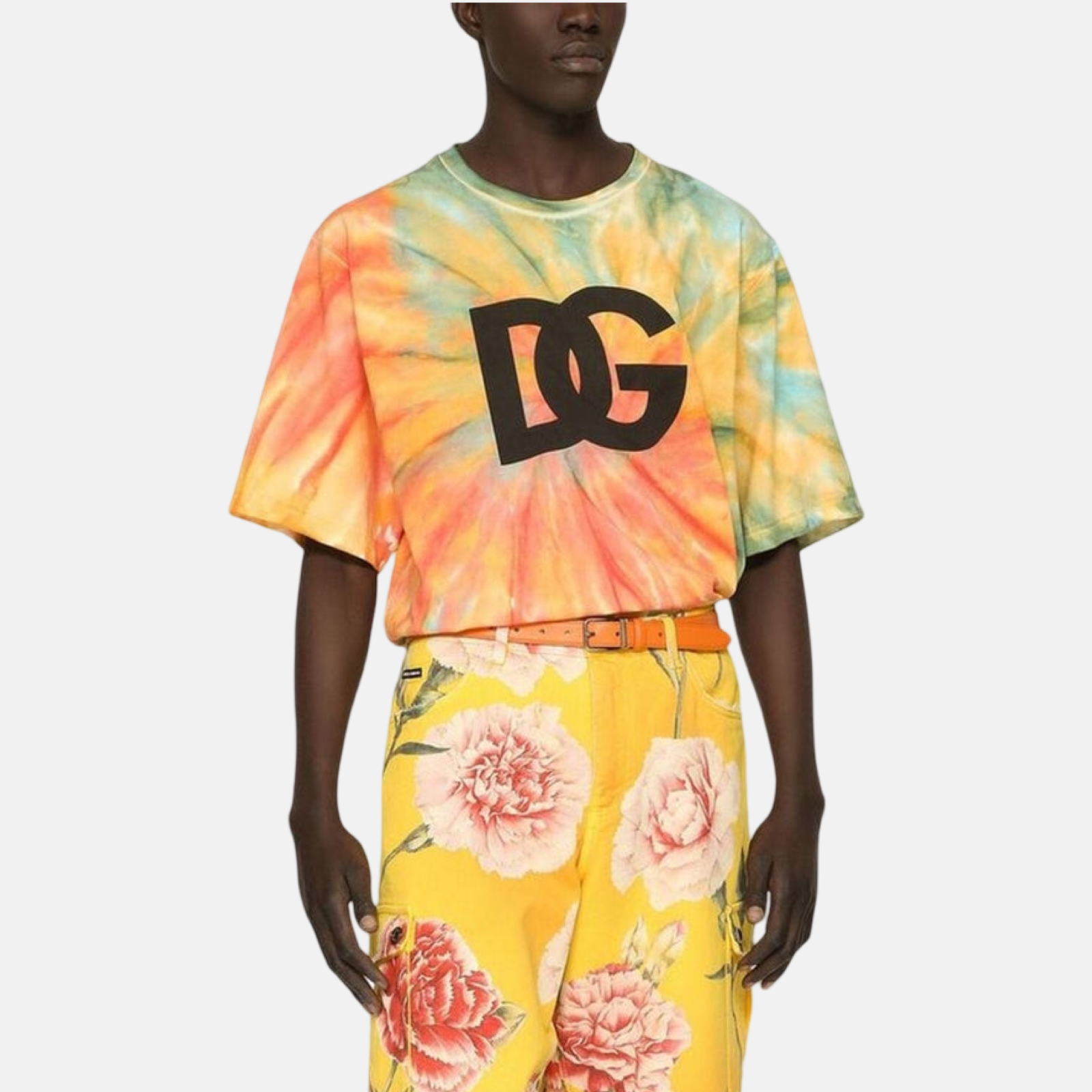 Мъжка шарена тениска Dolce & Gabbana Tie-Dye Logo Men T-shirt