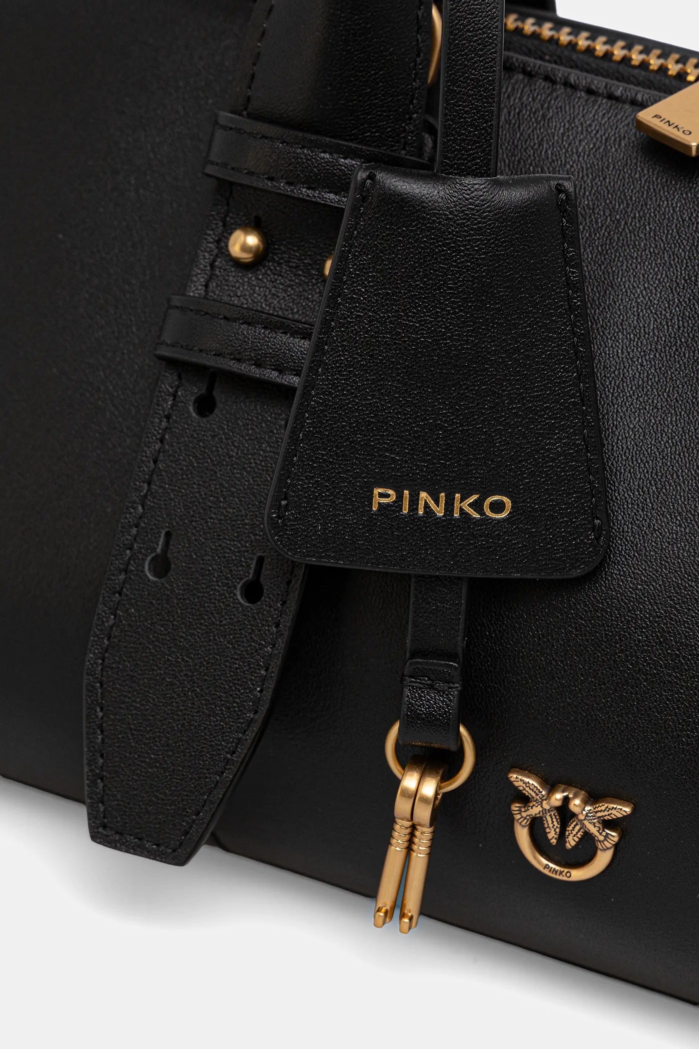 Дамска чанта Women’s large bowling baguette bag Pinko 106169 A0QO Z99Q Black logo view