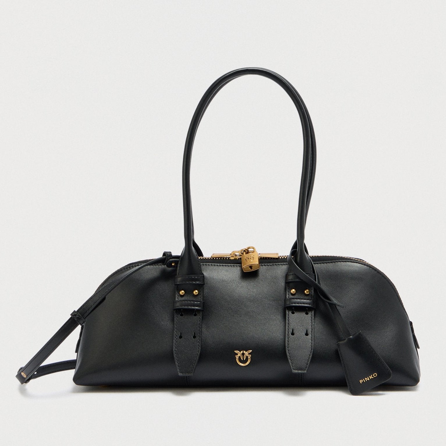 Дамска чанта Women’s large bowling baguette bag Pinko 106169 A0QO Z99Q Black front view