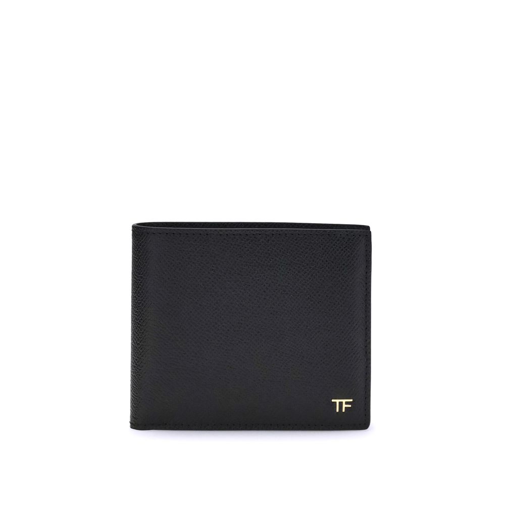 Мъжки портфейл от естествена телешка кожа Bod Taurus Men’s luxury wallet Tom Ford YM228LCL081G 1N001 Black front view