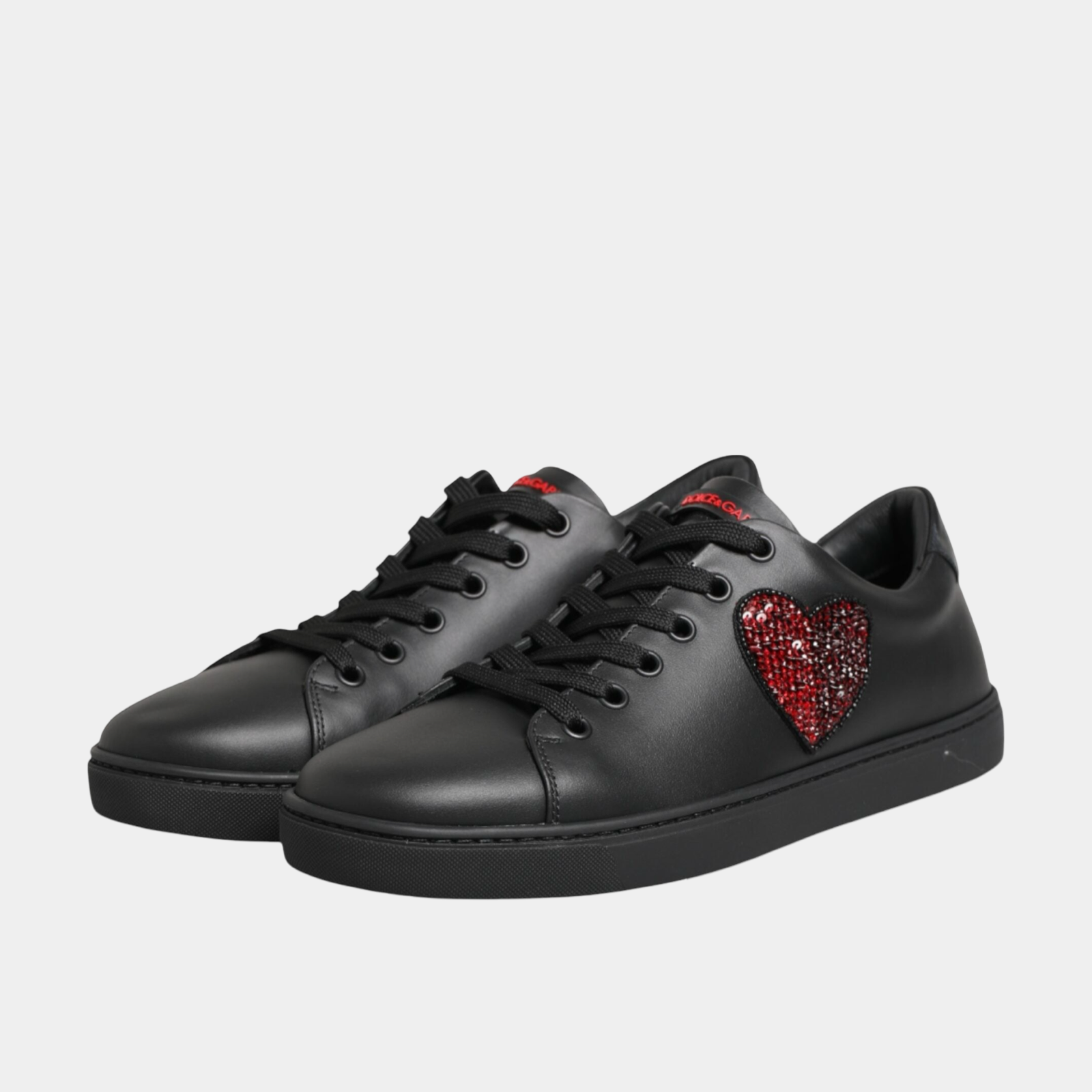 Dolce & Gabbana Crystal Heart Women Sneakers CK0167 B5571 Medial View