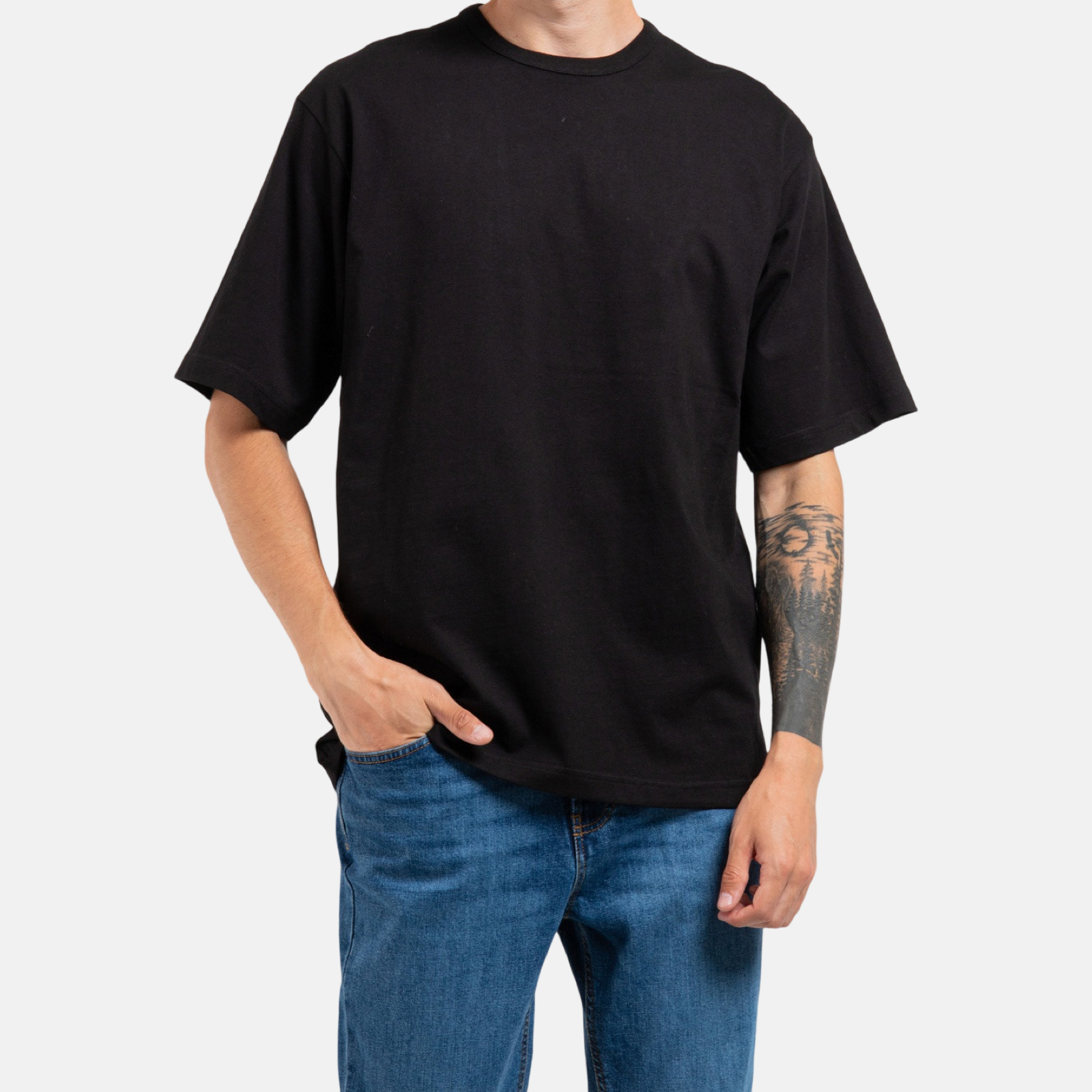 Мъжка черна тениска Dolce & Gabbana Logo Embossed Men T-shirt