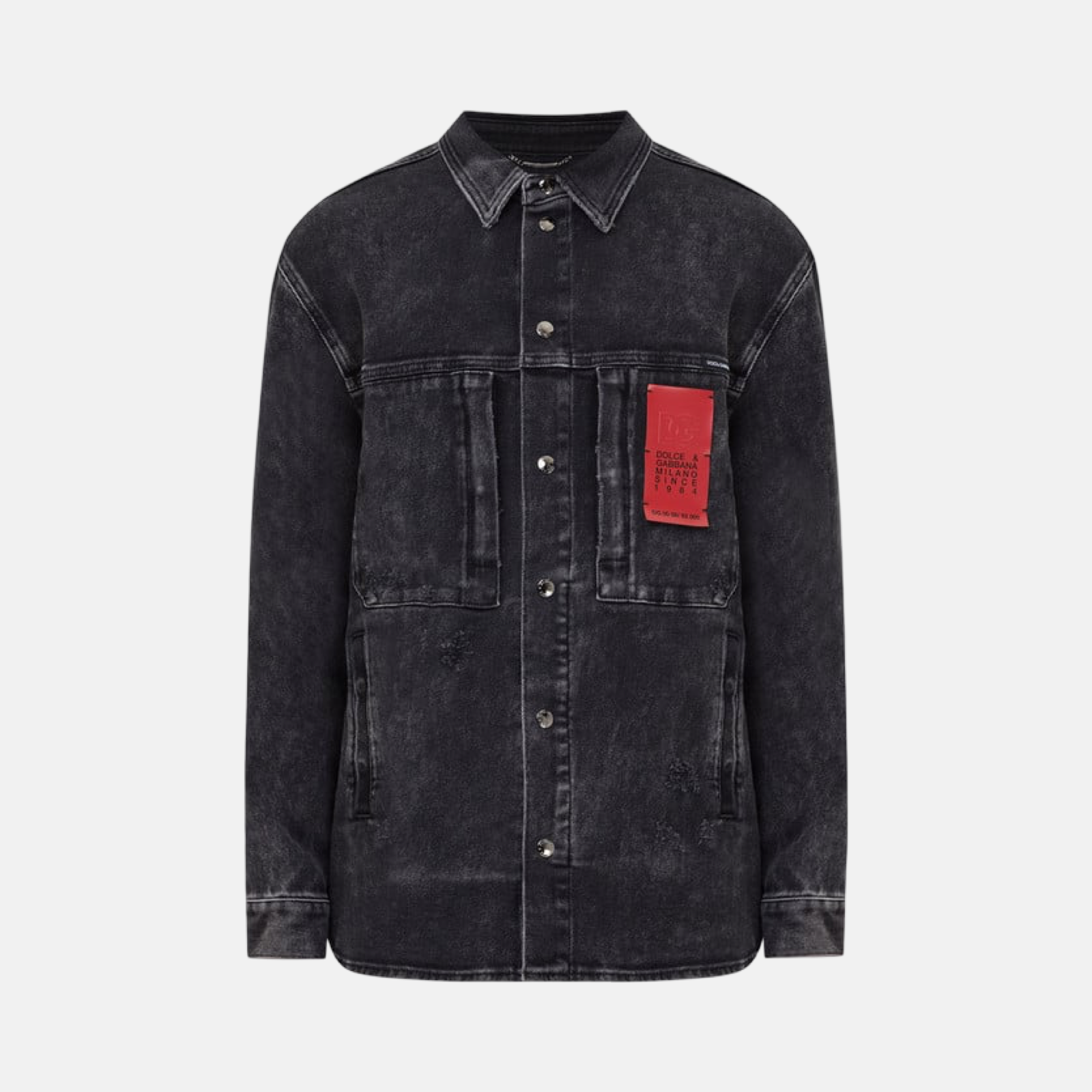Мъжки черно дънково яке Dolce & Gabbana Men Denim Jacket Front View