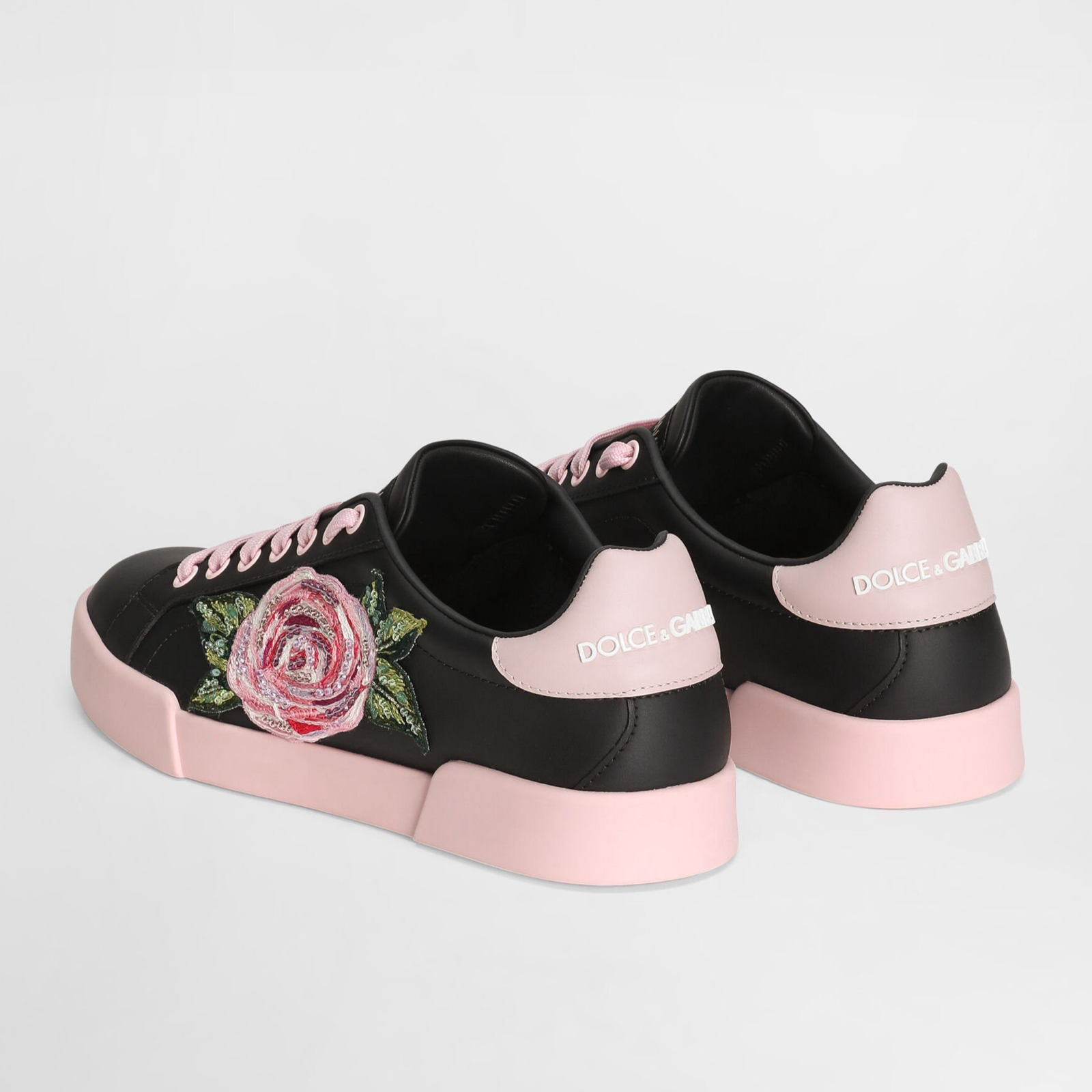 Dolce & Gabbana Portofino Floral Print Women Sneakers CK2318 A6O568 B966 Heel View