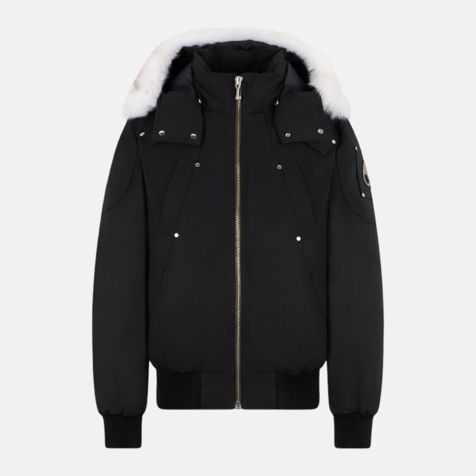 Moose Knuckles Ballistic Shearling Men Bomber Jacket 822185850252 Front View