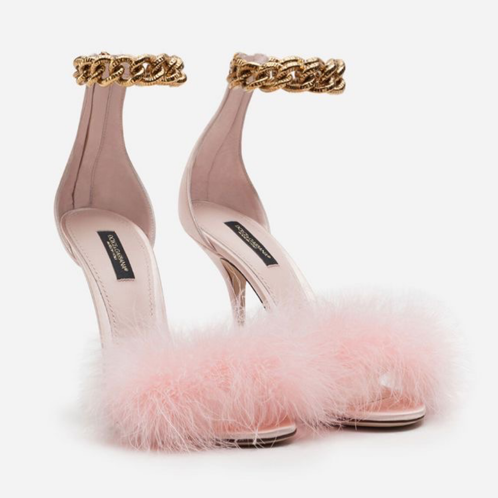 Dolce & Gabbana Keira Marabou Feathers Sandals Front View