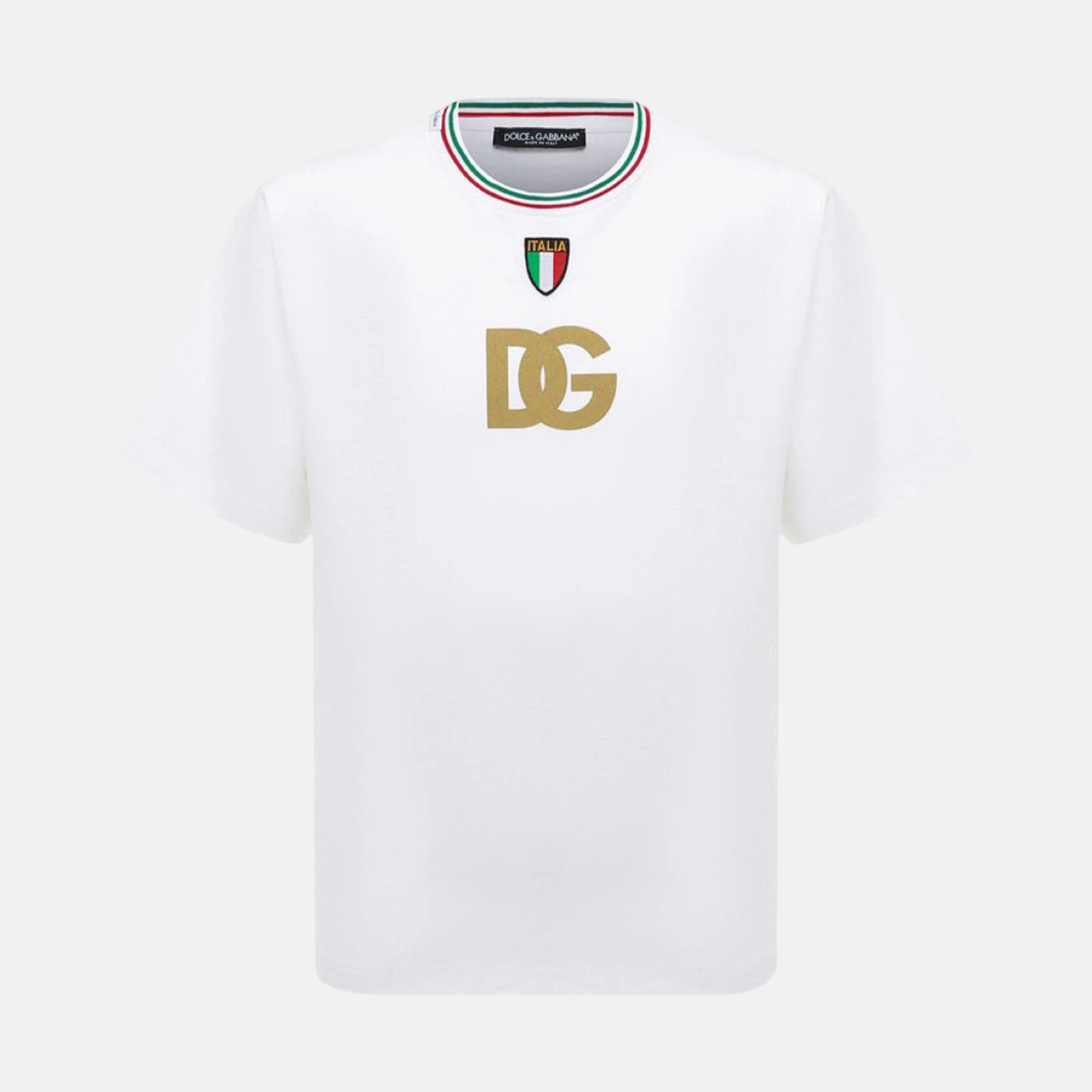 Мъжка бяла тениска Dolce & Gabbana Scudetto Patch Men T-shirt