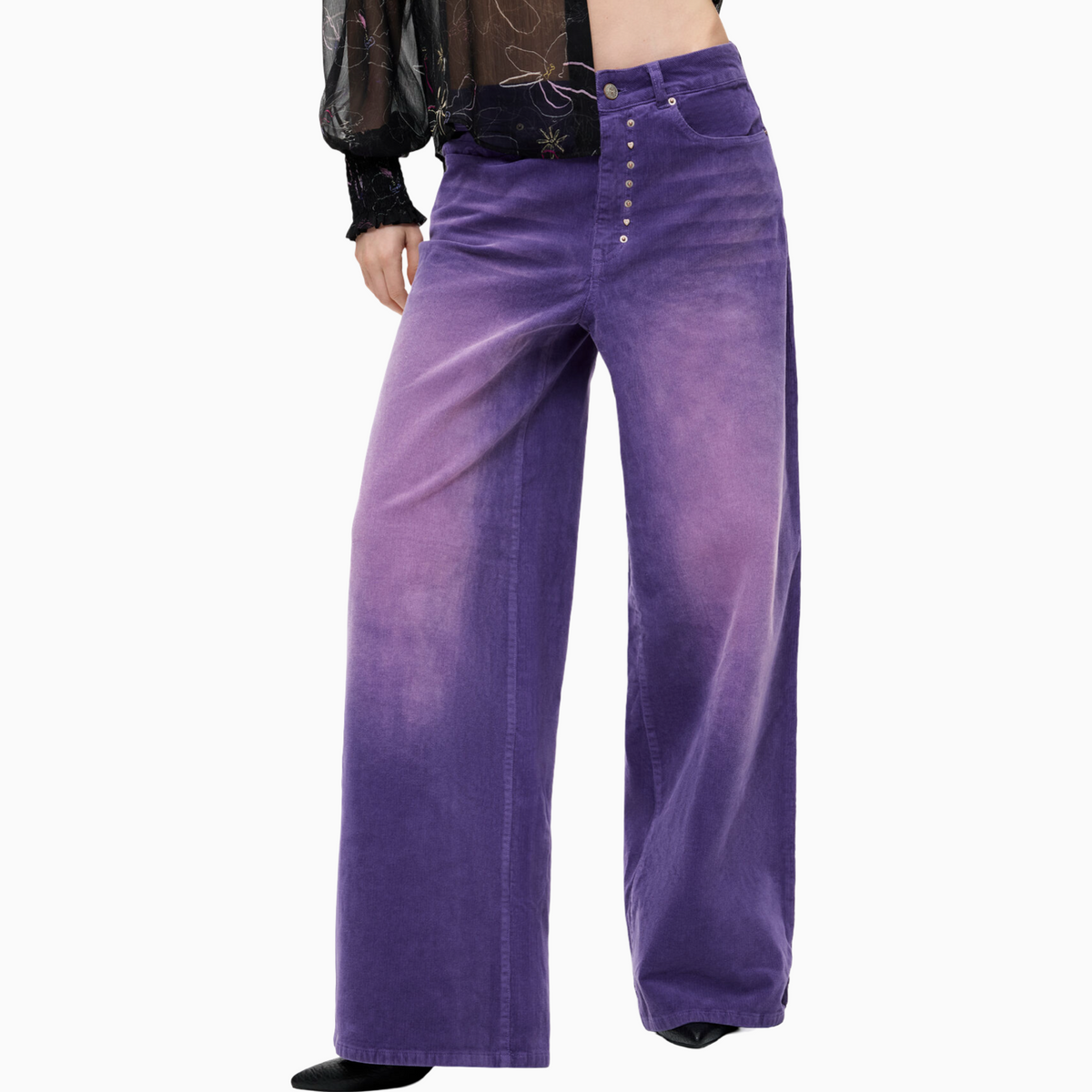 Дамски лилави дънки Desigual Women Jeans 26WWPW19 3011 Front View