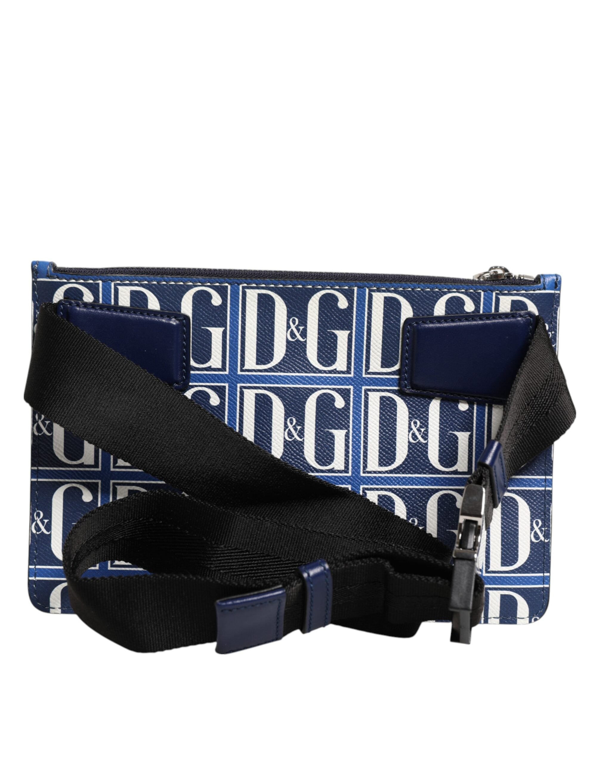 Мъжка чанта Men’s DG logo leather crossbody bag DOLCE & GABBANA BM1730 AA393 Blue and White