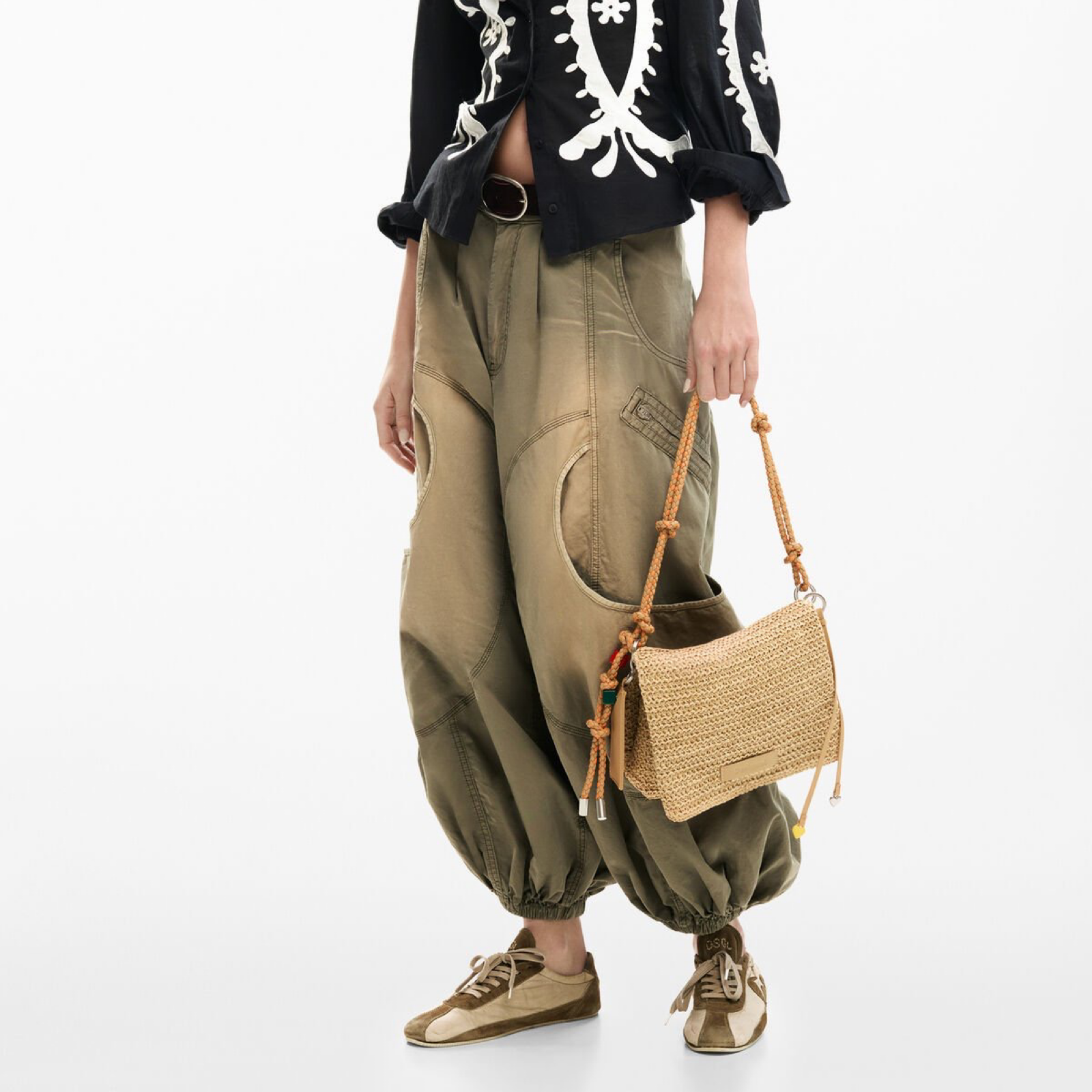 Дамска плетена чанта Desigual Women Raffia Bag 26SAXO03 1014 Hand View