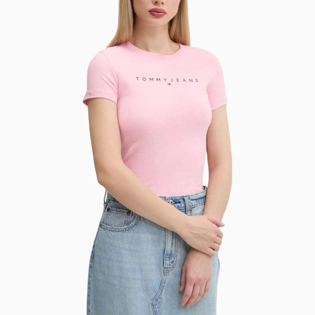 Дамска розова тениска Tommy Hilfiger Jeans DW0DW18398