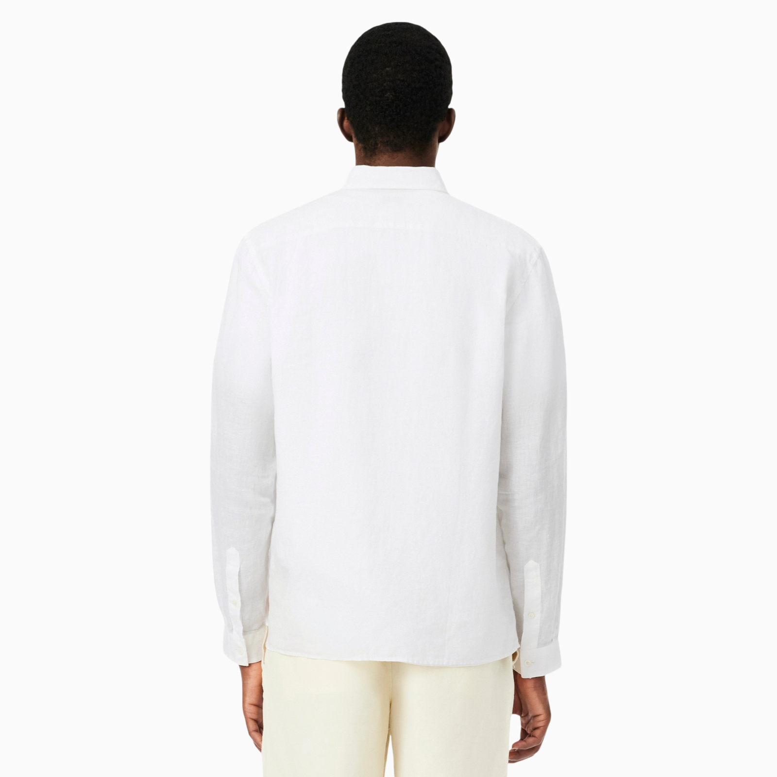 Мъжка бяла ленена риза Lacoste Men Linen Shirt CH5692-00-001 Back View