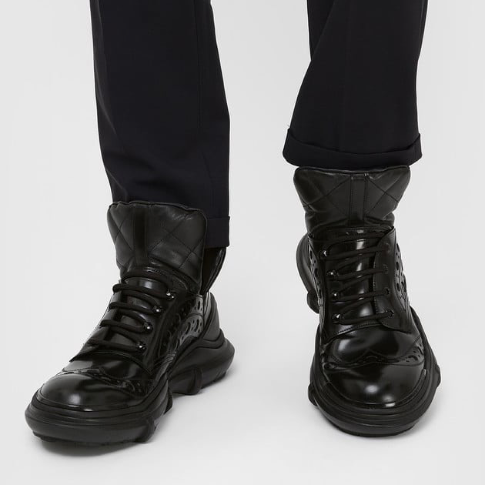 Dolce & Gabbana Vintage Leather Men Ankle Boots A10701 AQ380 MV7336 Model View