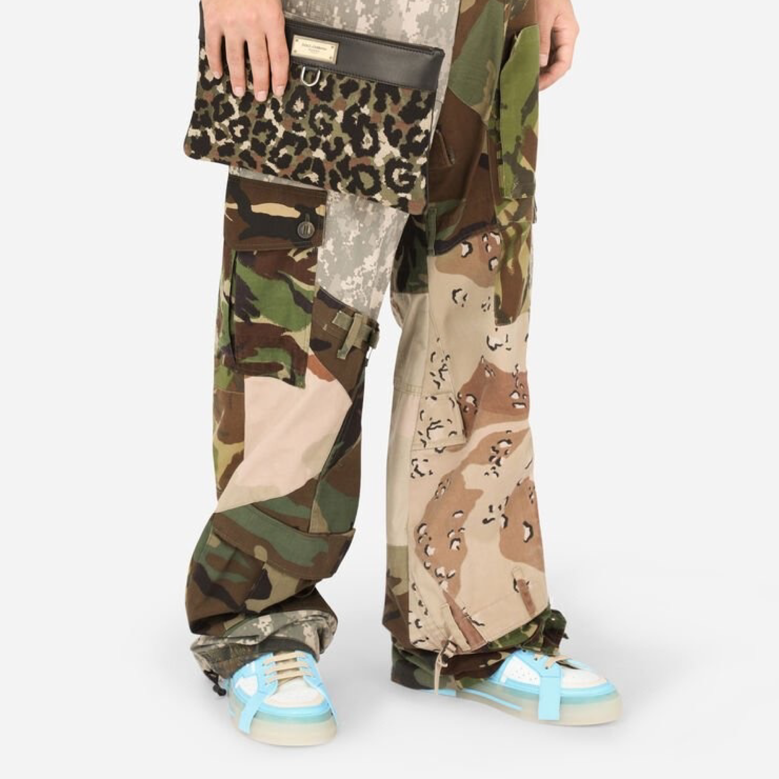 Dolce & Gabbana Camouflage Jacquard Clutch Bag BM2060 AQ755 8B015 Model View