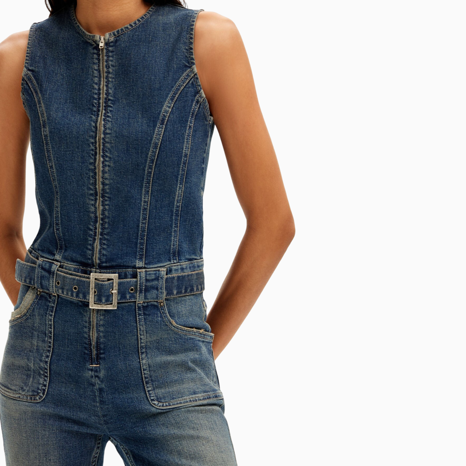 Дамски дънков гащеризон Desigual 25SWDD76