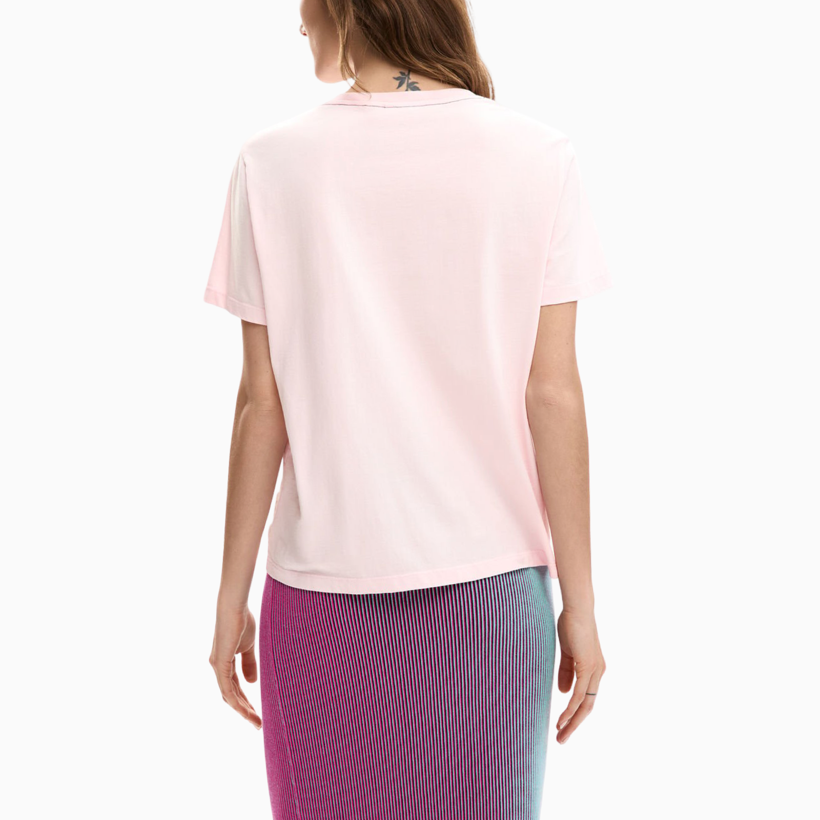 Дамска розова тениска Desigual Women T-shirt 26SWTK08 3025 Back View
