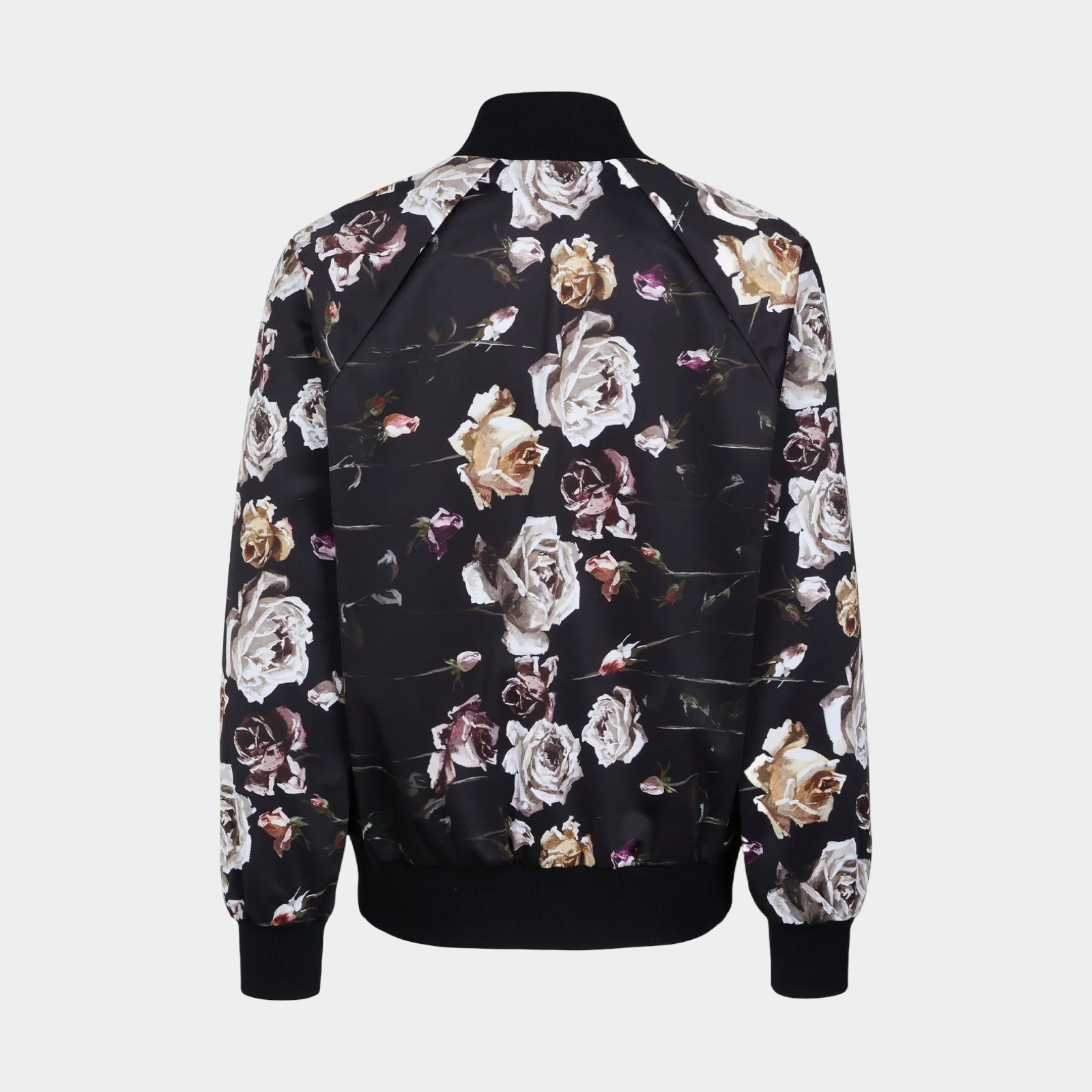 Dolce & Gabbana Rose Motif Bomber Jacket Back View