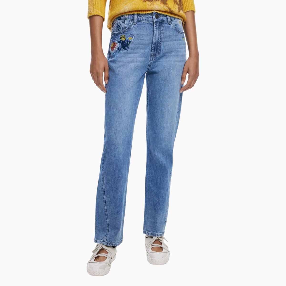 Дамски дънки Desigual Women Jeans 25WWDD23 5053 Front View