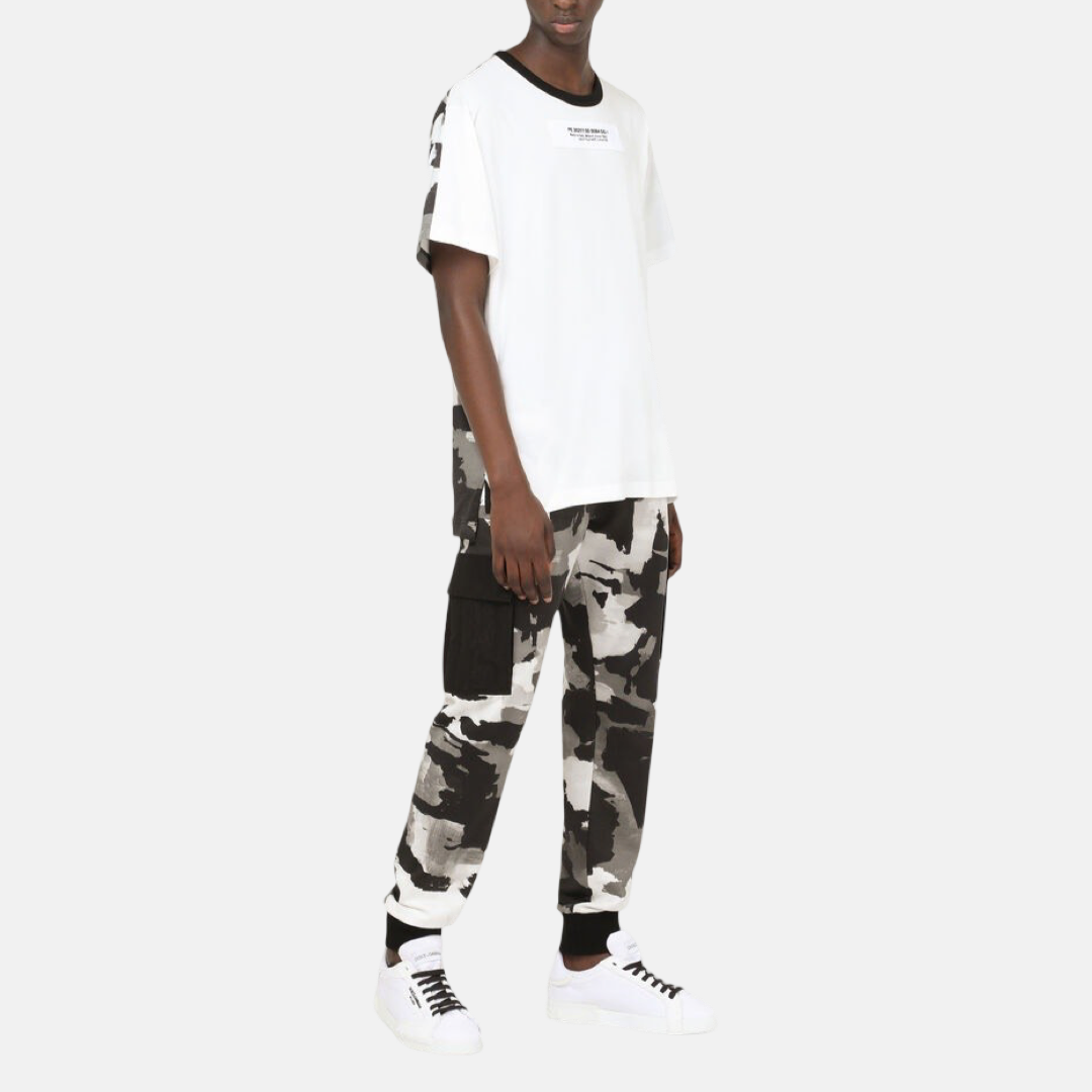 Мъжка текиска Dolce & Gabbana White Camouflage Men T-shirt G8MW0Z G7YIU