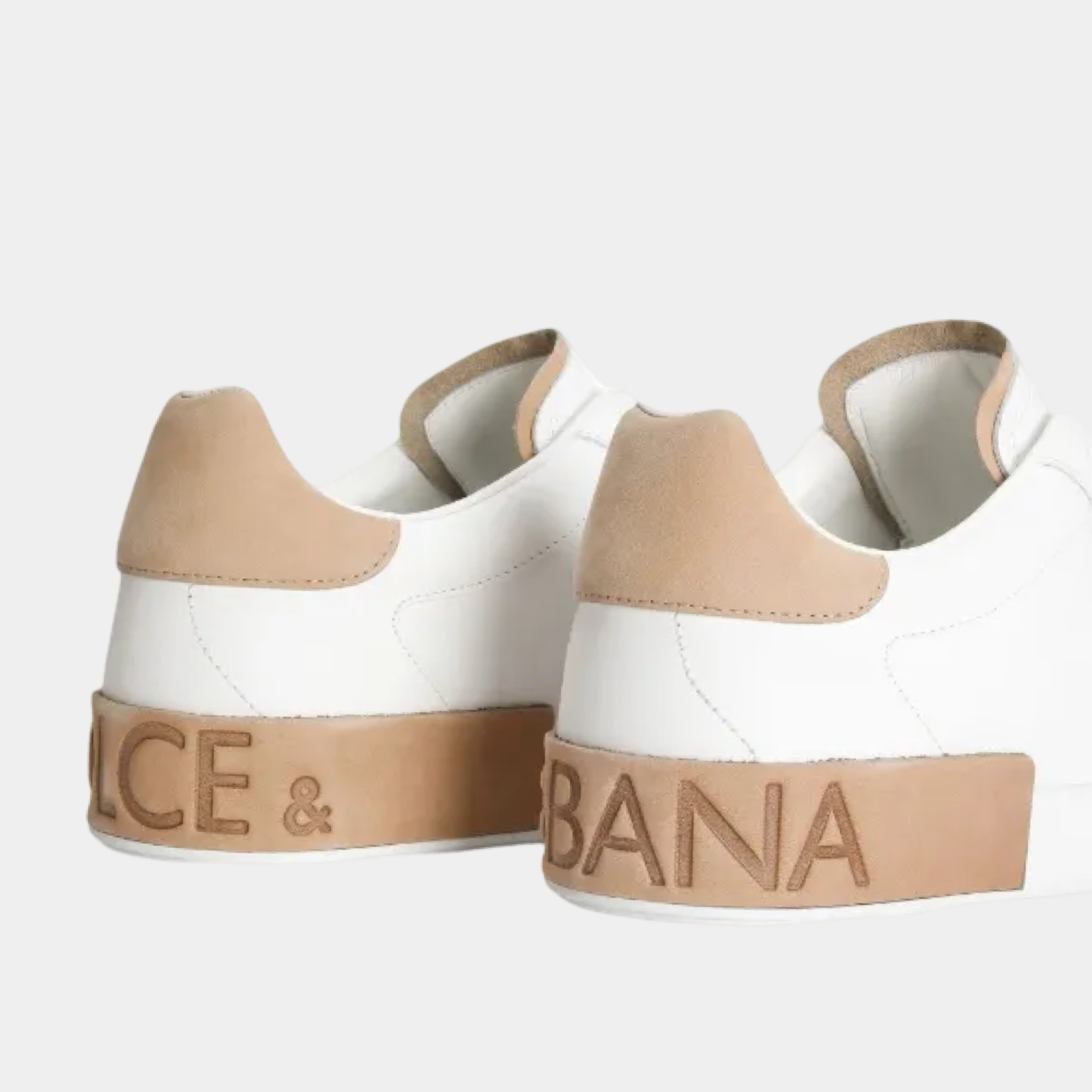Мъжки кецове Men’s luxury sneakers Dolce & Gabbana Portofino CS2278 AF2188 S537 White heels view