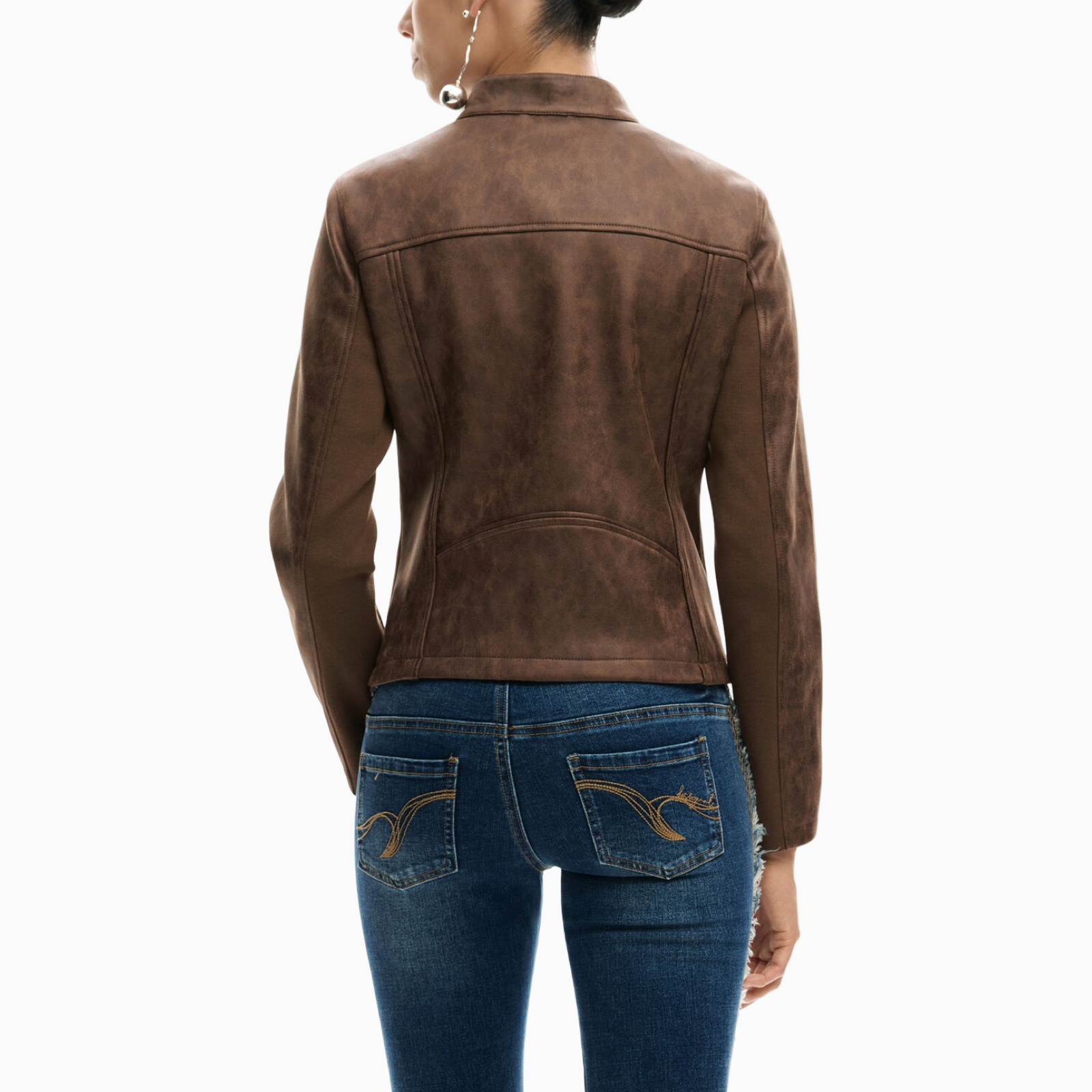Дамско кафяво яке Desigual Women Jacket 26SWEW10 6029 Back View