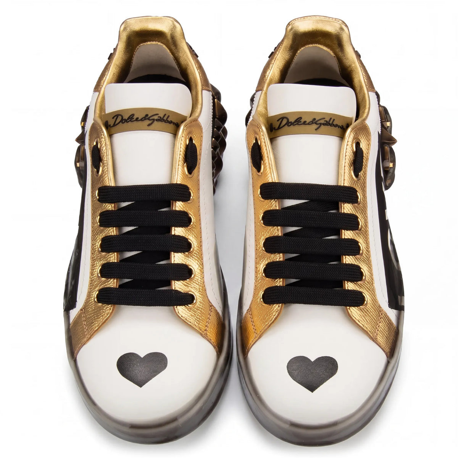 Dolce & Gabbana Crystal Studded Portofino Women Sneakers Top View