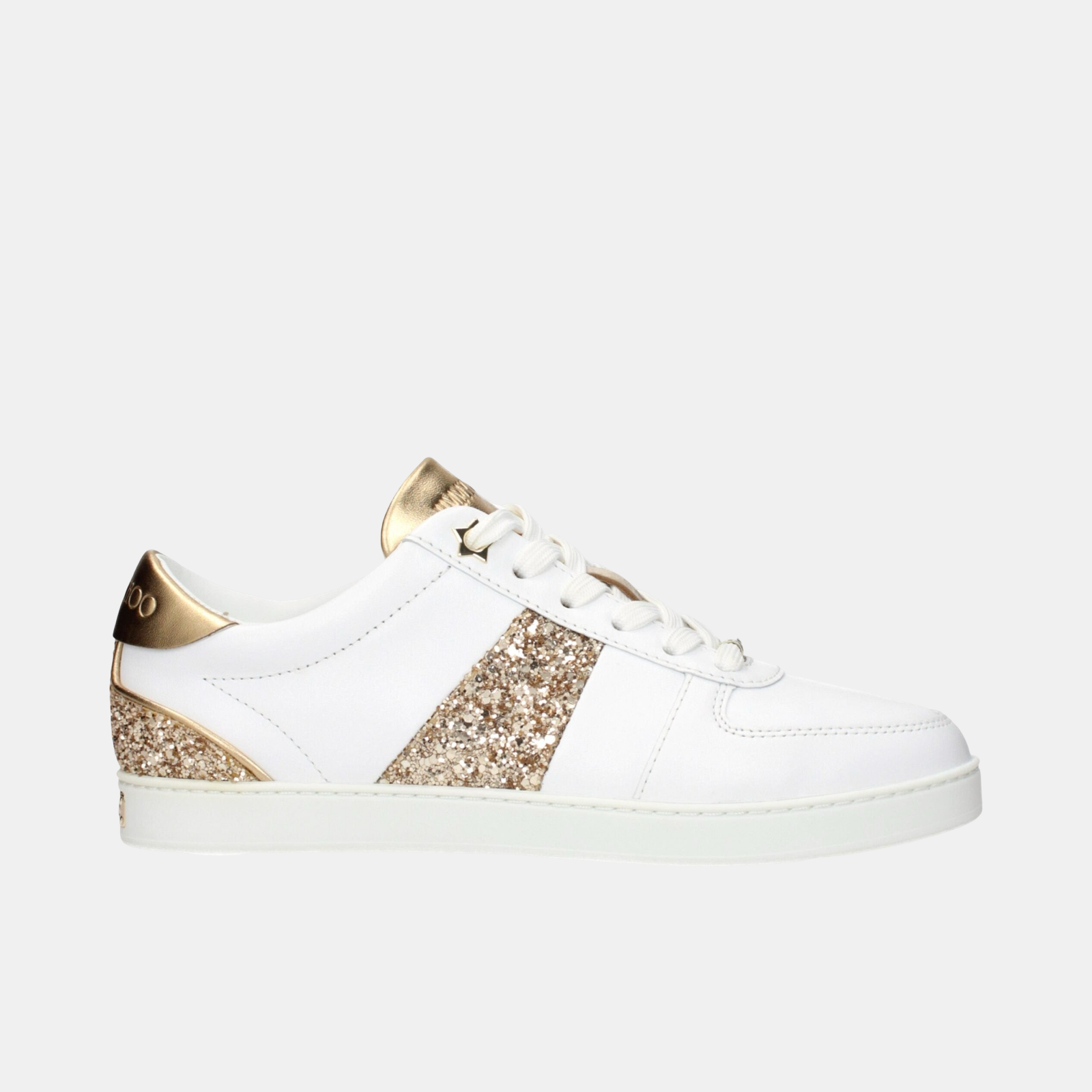 Jimmy Choo Teri Women Sneakers TERIOYFL GOLDENWHITE Lateral View