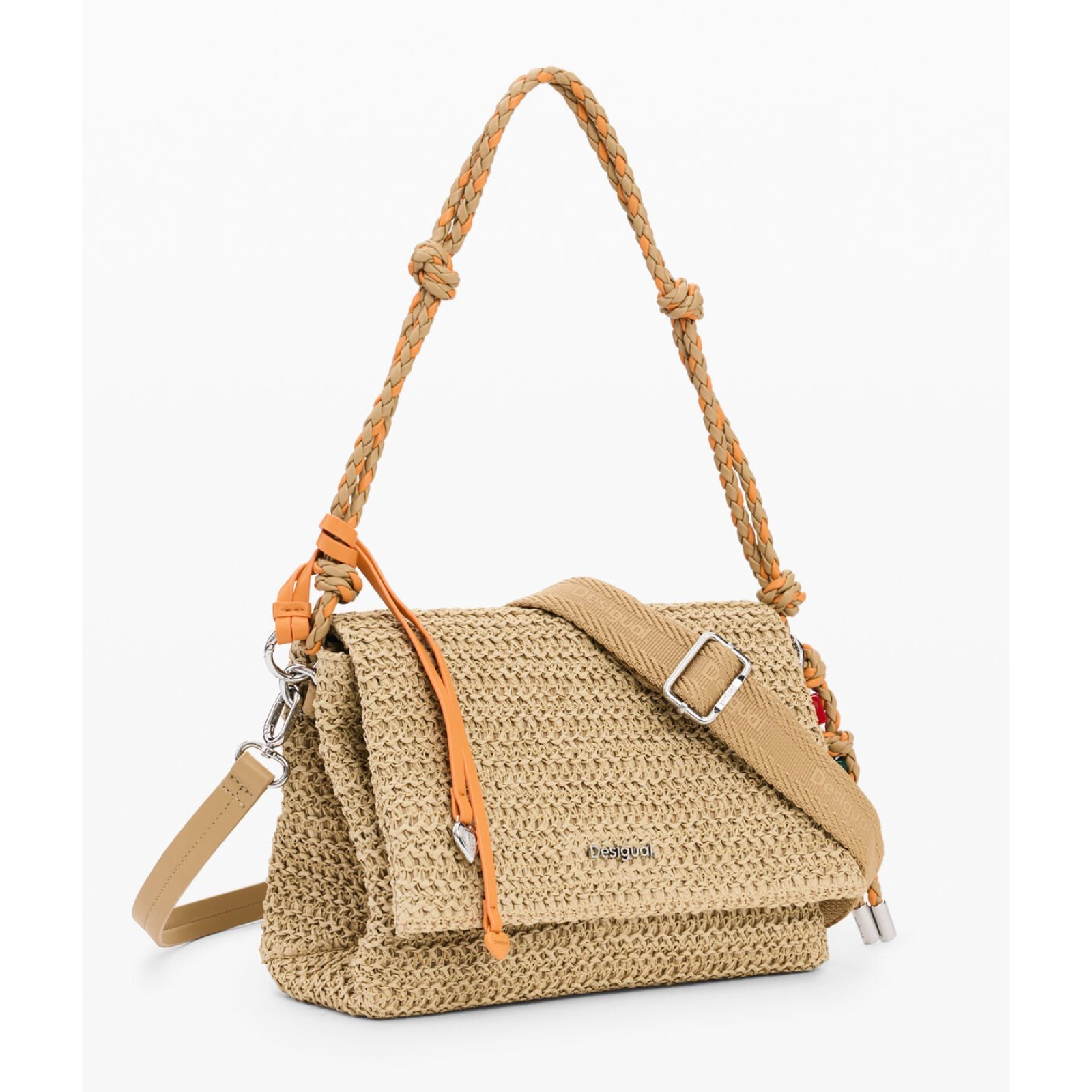 Дамска плетена чанта Desigual Women Raffia Bag 26SAXO03 1014 Side View