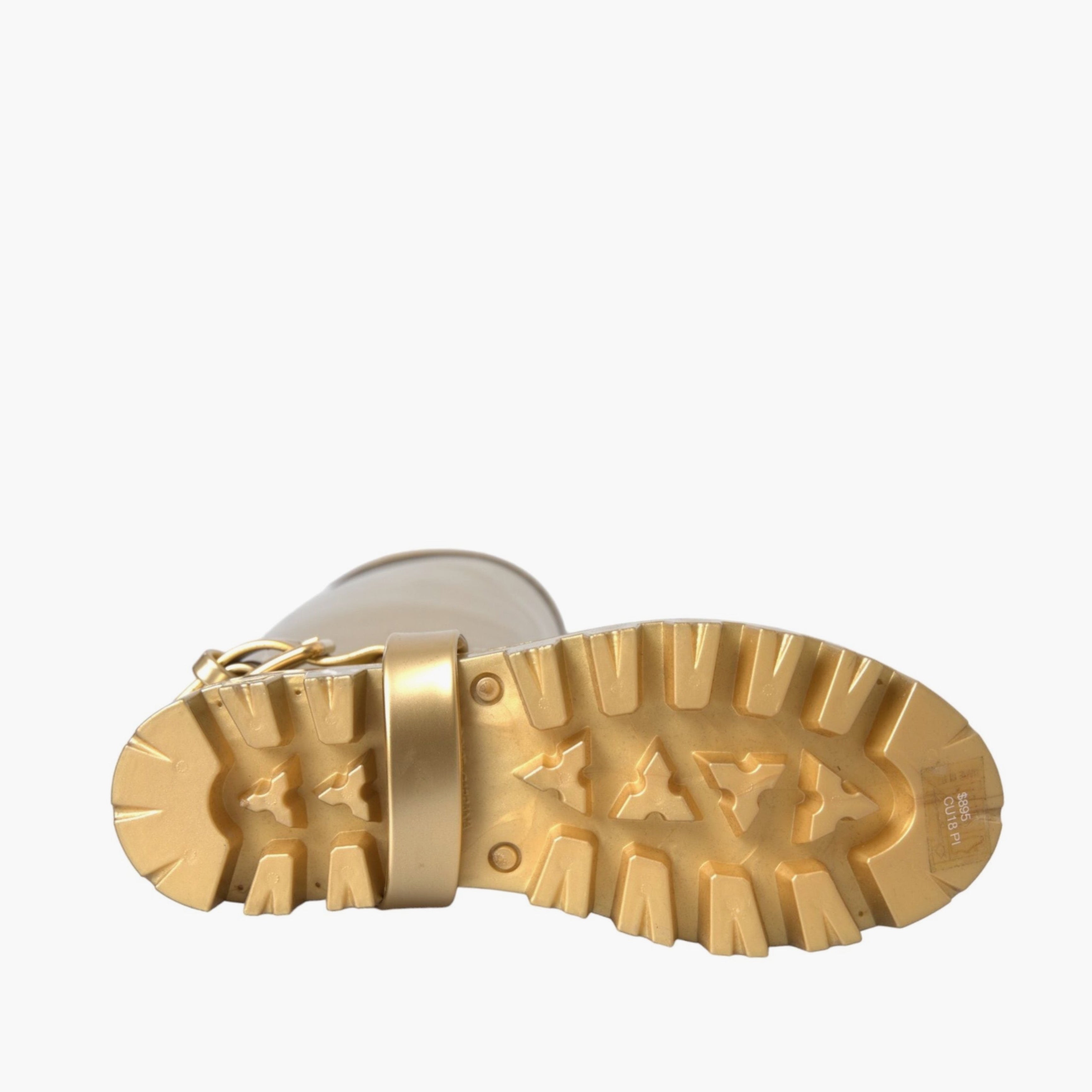Дамски златисти високи гумени ботуши DOLCE & GABBANA Women’s Metallic Gold Rubber PVC Rain High Boots