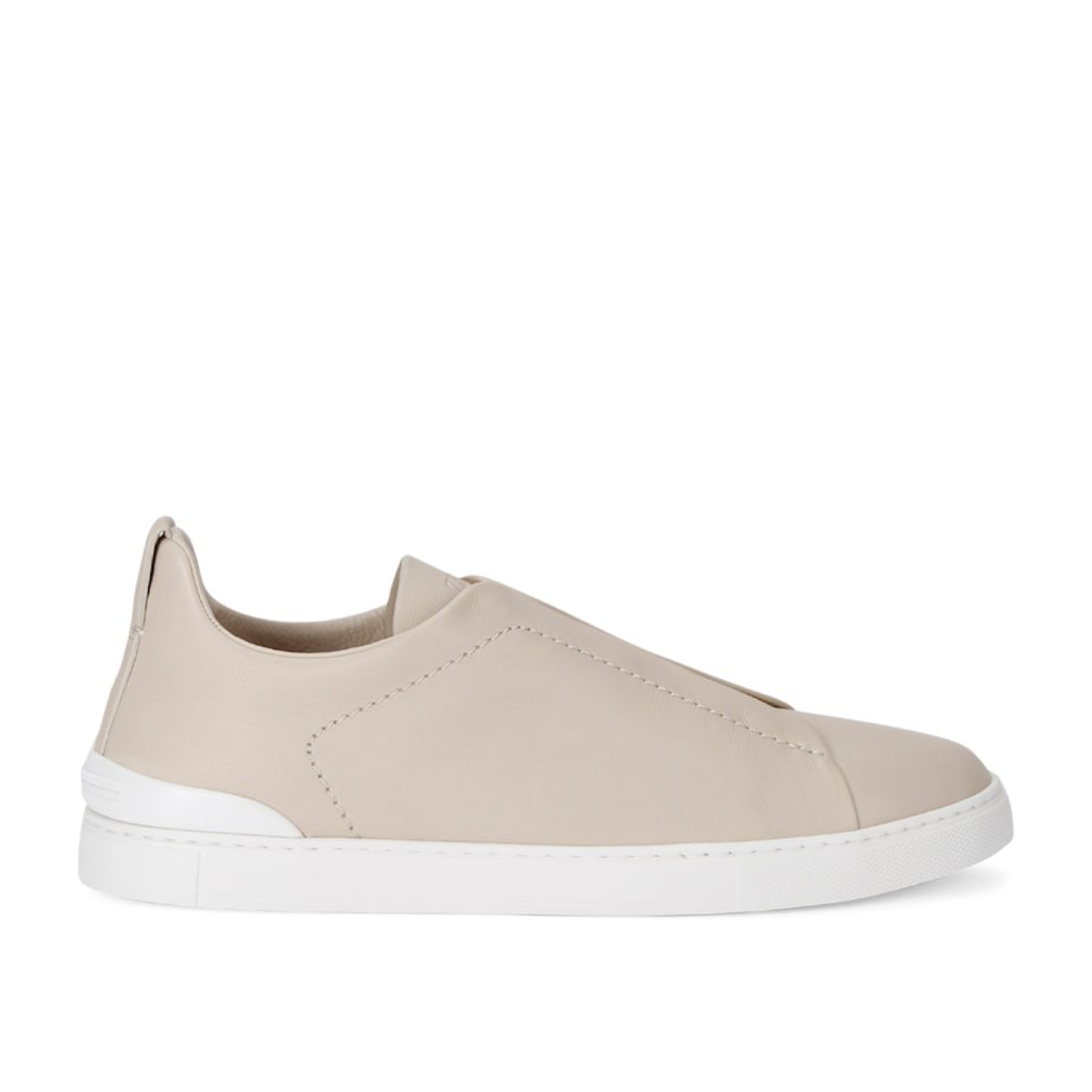 ZEGNA Leather Triple Stitch SECONDSKIN Men Sneakers LHCVOS4667Z Lateral View