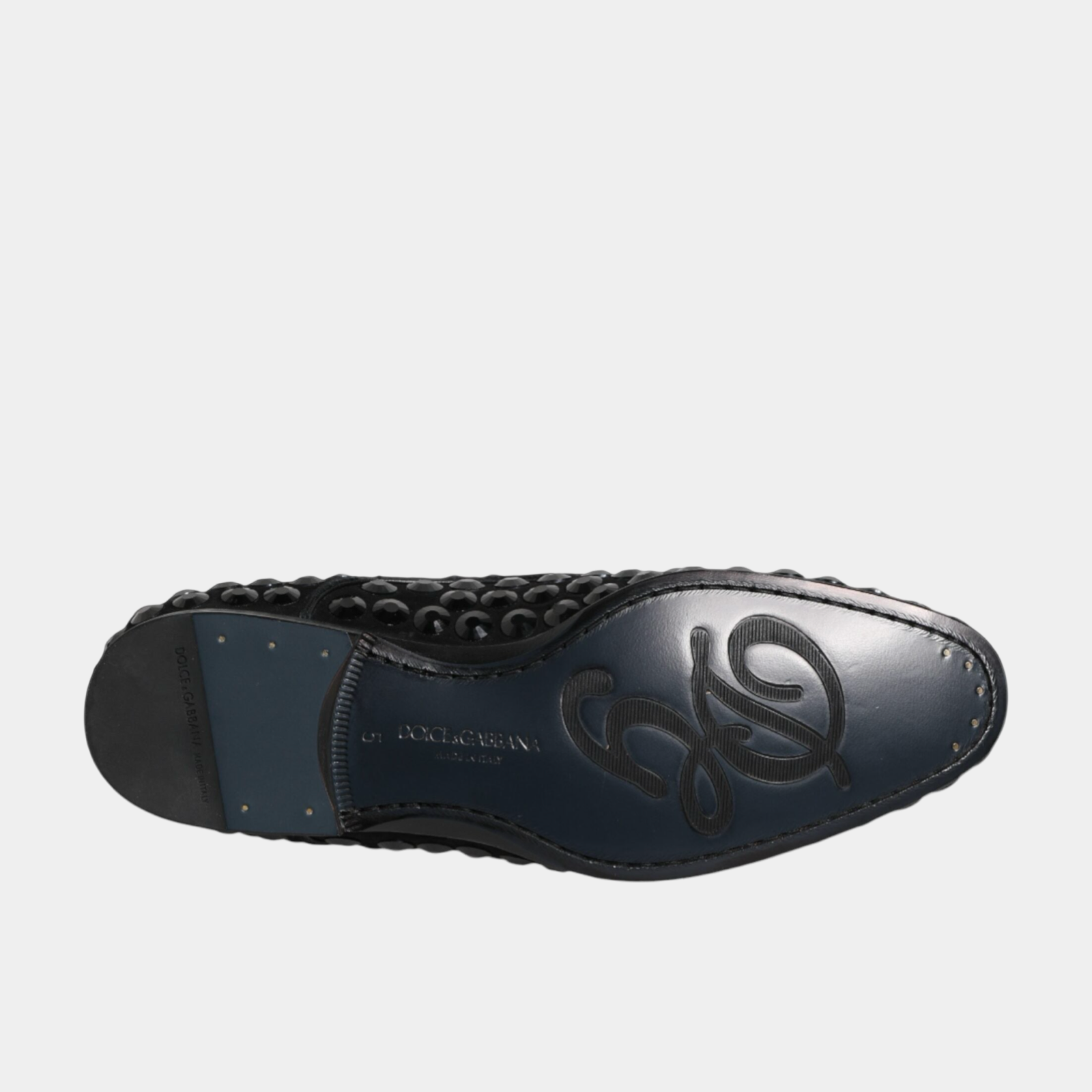 Dolce & Gabbana Positano Embellished Rhinestone Men Derby Shoes A10429 AK526 MV7360 Insole View