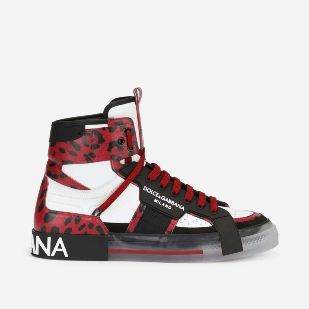Dolce & Gabbana Custom 2.Zero High Top Men Sneakers CS1870 AQ698 Lateral View