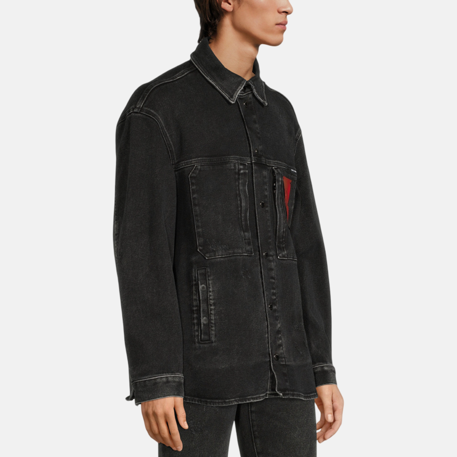 Мъжки черно дънково яке Dolce & Gabbana Men Denim Jacket Side View