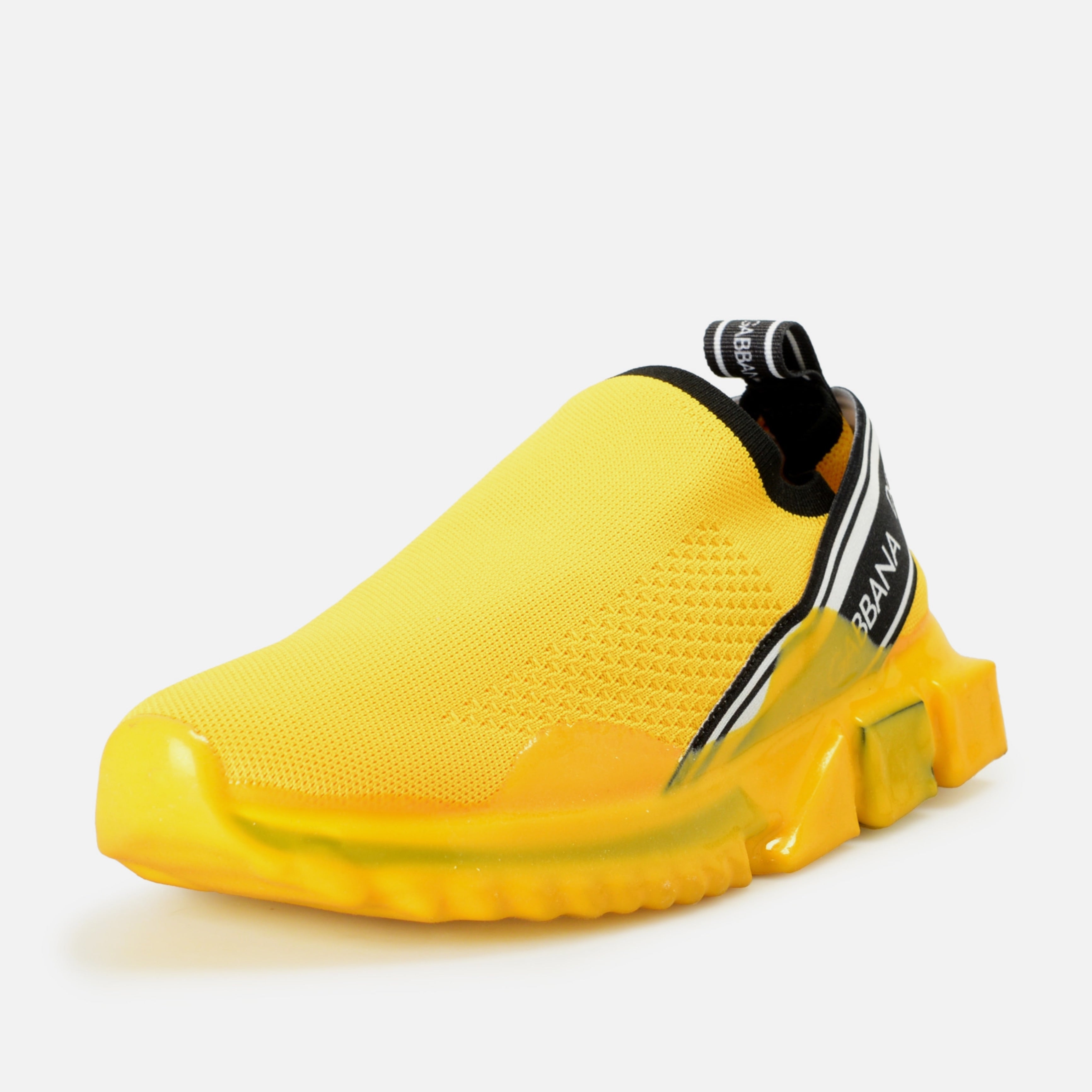 Унисекс луксозни маратонки Dolce & Gabbana Sorrento Yellow Slip On Sneakers в жълто