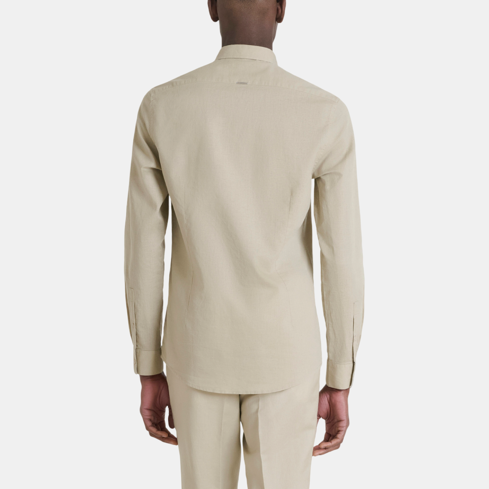 Мъжка бежова ленена риза Antony Morato MMSL00759-FA401074 Back View